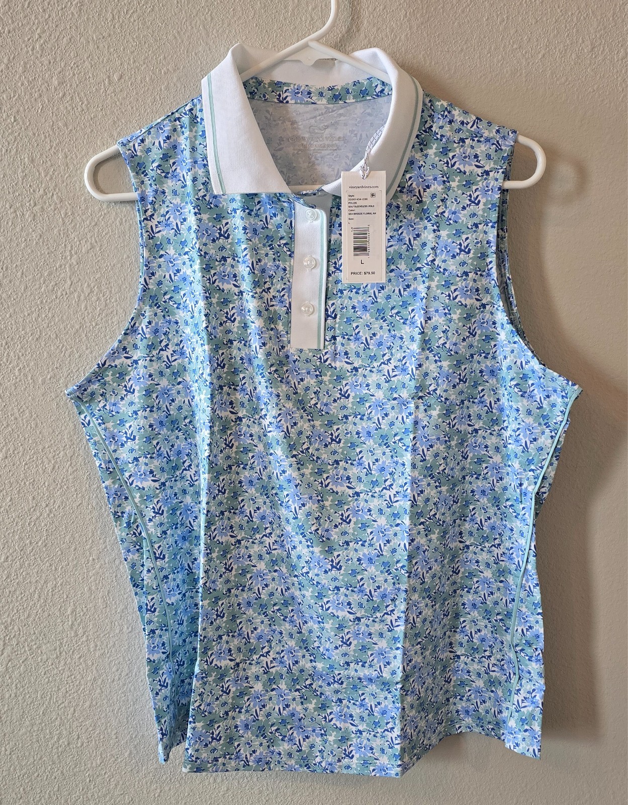 Vineyard Vines Women L Performance Sleeveless Polo Navy Golf Tennis NWT