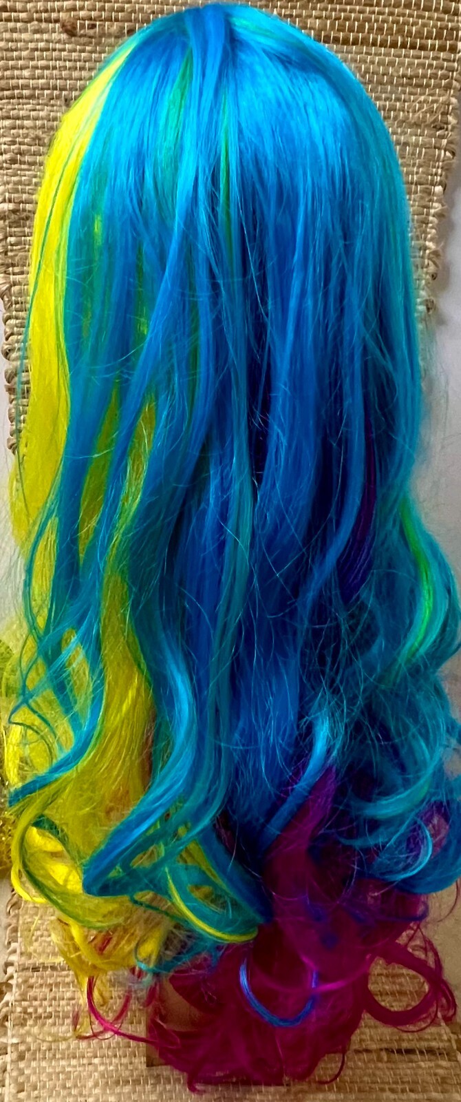 Leg Ave. Wig Rainbow Colored Long Synthetic Fiber Costume With Bangs