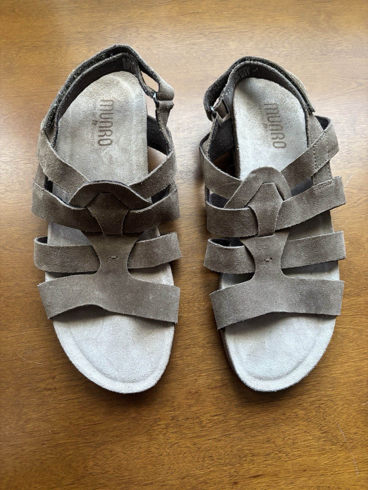 Munro Corine Sandals Brown Suede Slingback Cork Arch Support Footbed Women 8.5