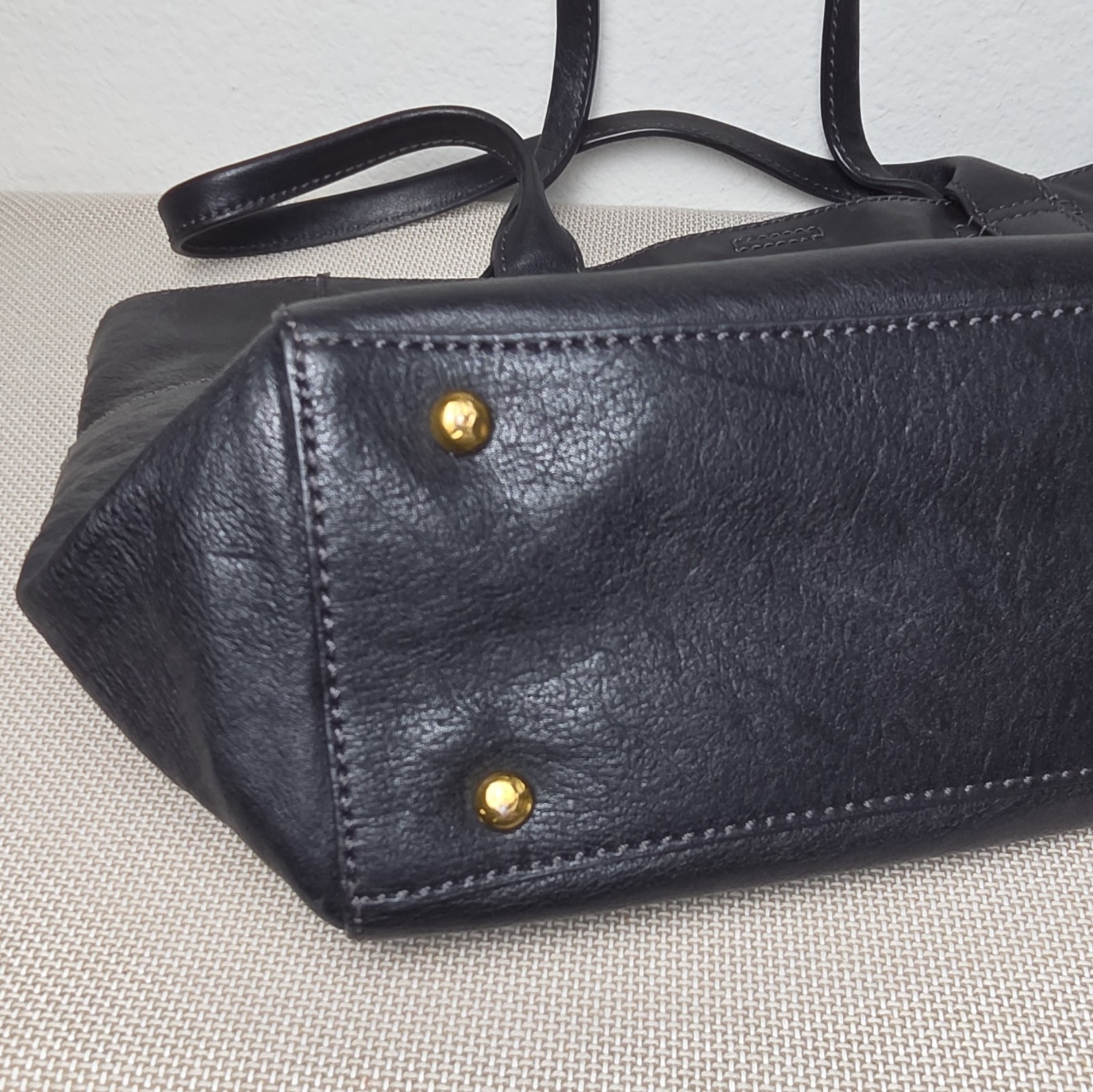 Frye Melissa Large Leather Shopper Tote Bag Black 17.5″ Shoulder Handbag Slouch