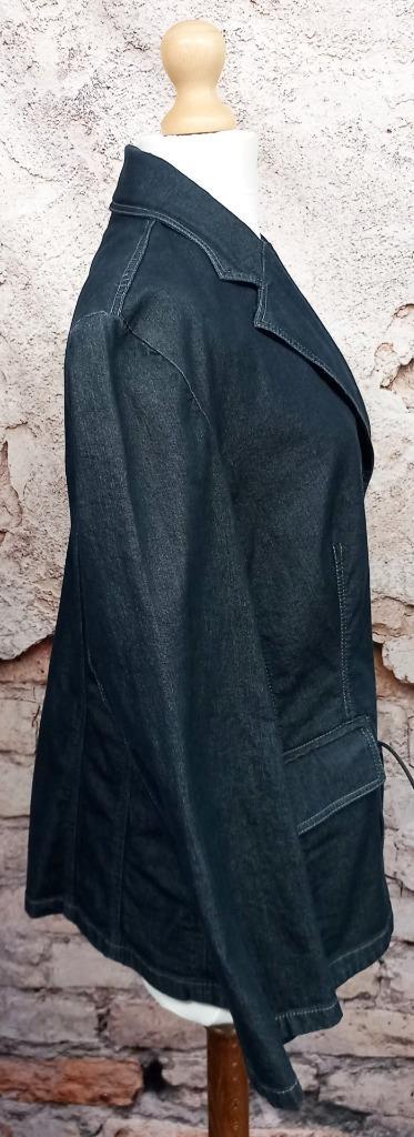 APANAGE DENIM JACKET INDIGO BLUE BLAZER WITH STRETCH SIZE 18 DESIGNER BOUTIQUE