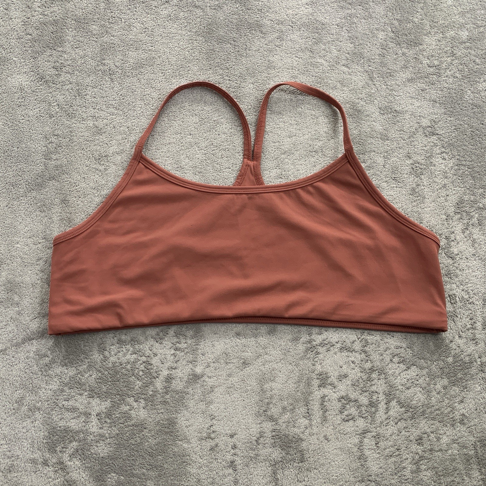 Nuuds Sports Bra Womens Size XXL Terracotta Scoop Wireless Workout Athleisure