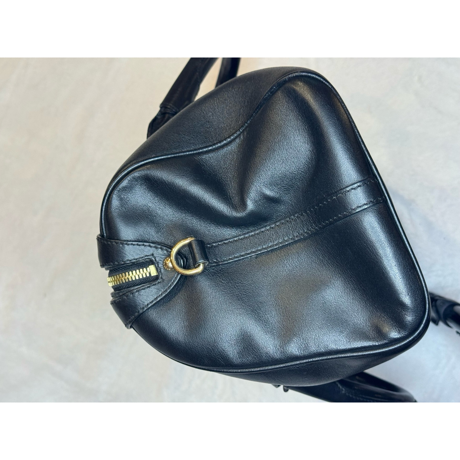 Burberry Chester Boston Bag Black Smooth Leather Gold Hardware Nova Check Lining