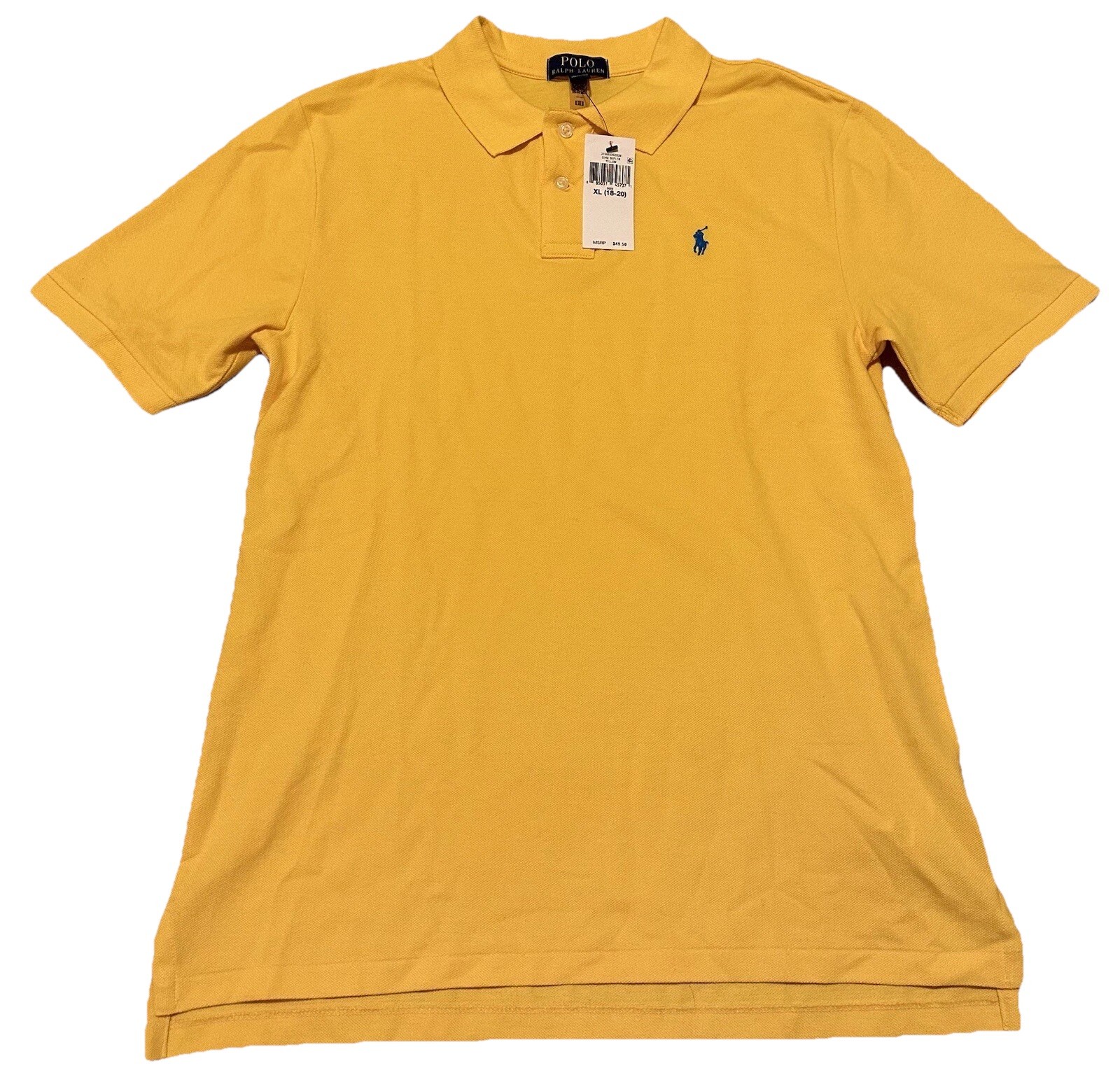 Polo Ralph Lauren Polo Shirt Short Sleeve Yellow Custom Size Youth XL 18-20