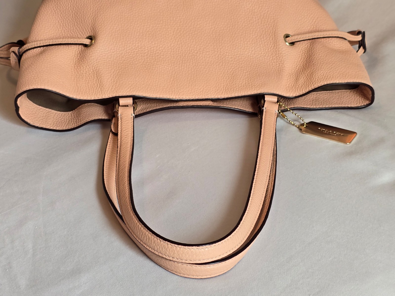 Coach Andy Tote in Faded Blush Pebbled Leather Embossed Horse & Carriage Logo
