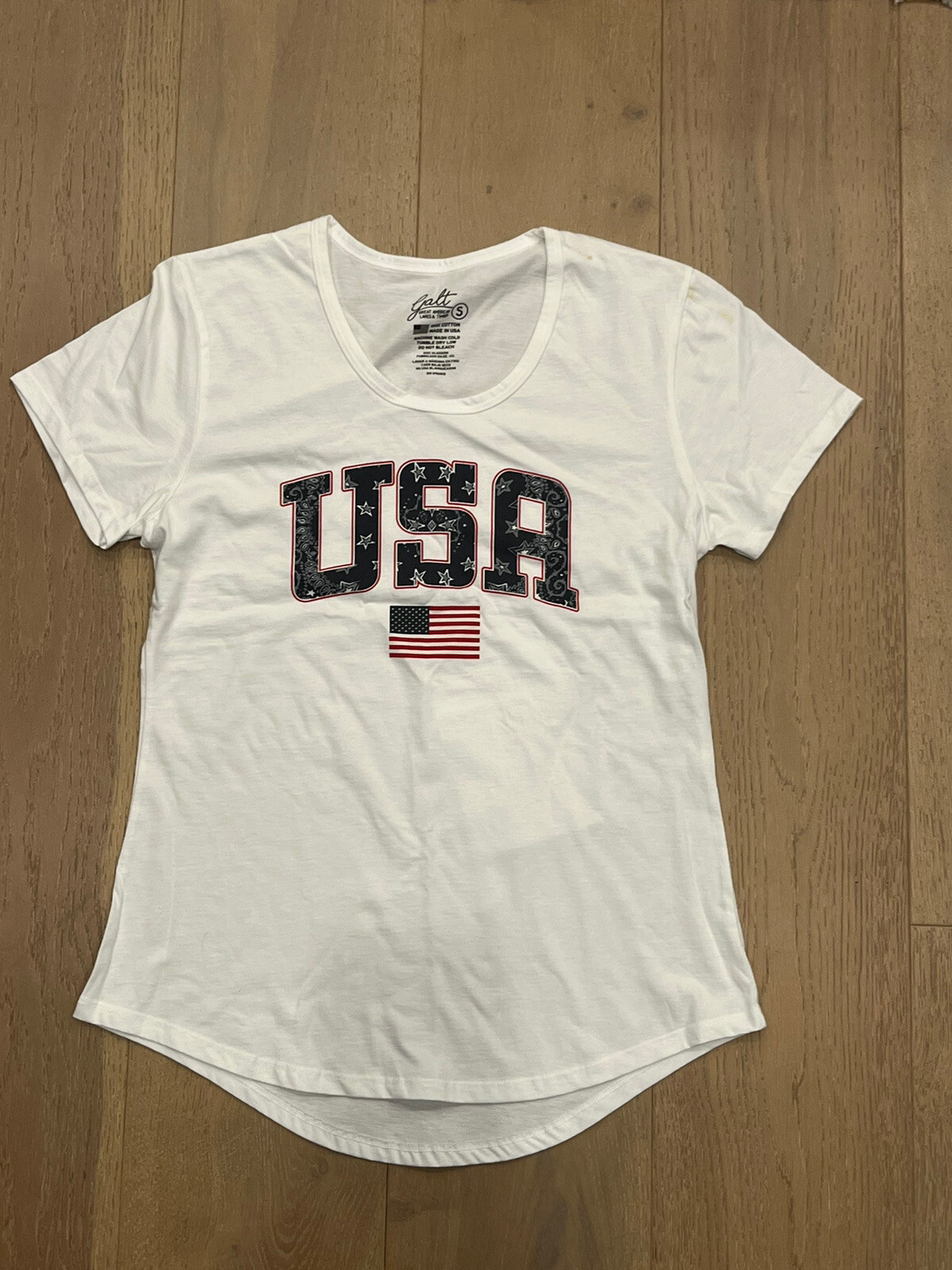 100% Cotton USA T-shirt Shirt S White Fine Jersey Cozy Soft Light_weight