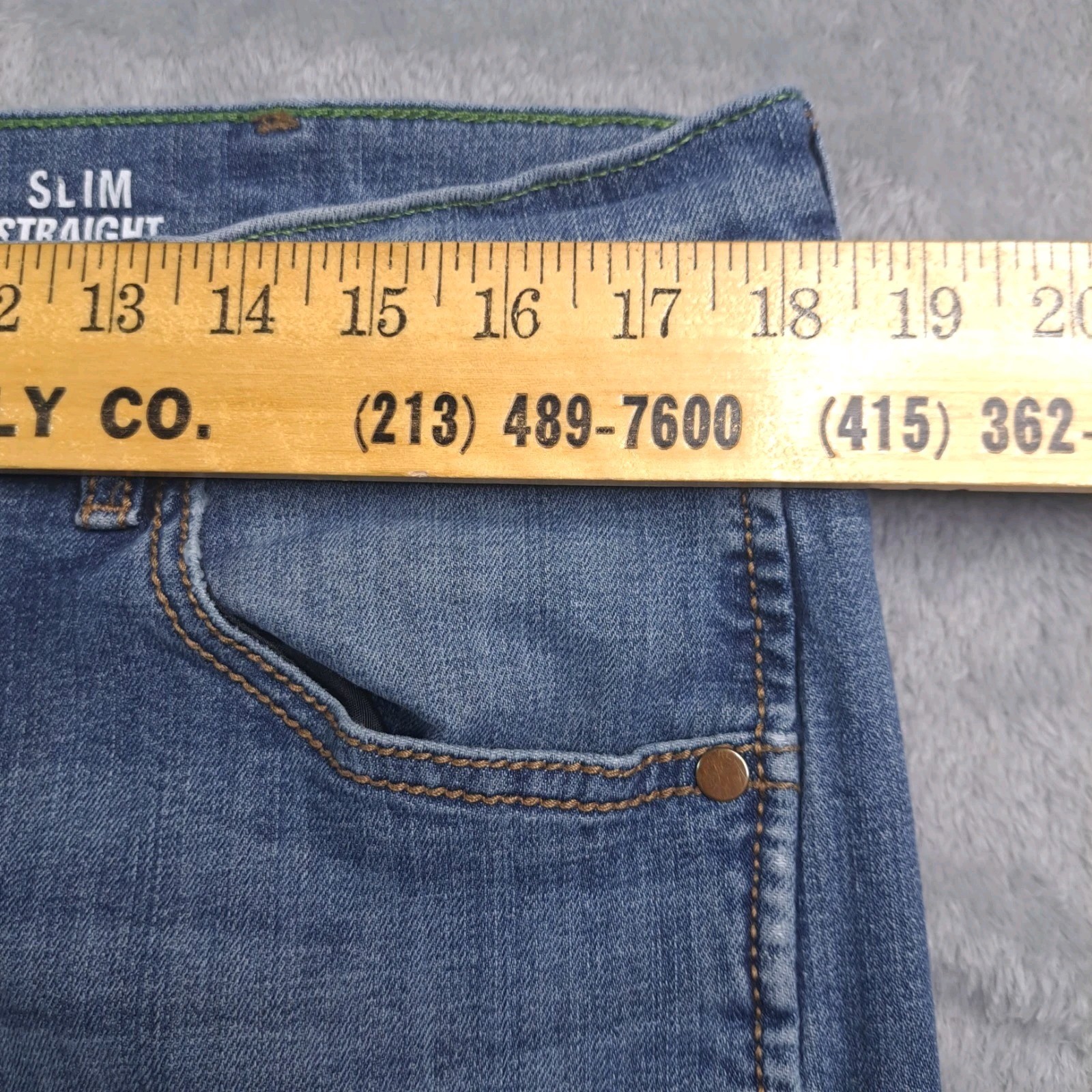 Wrangler Retro Men’s Size 36×32 Slim Straight Stretch Denim Blue Jeans Cowboy