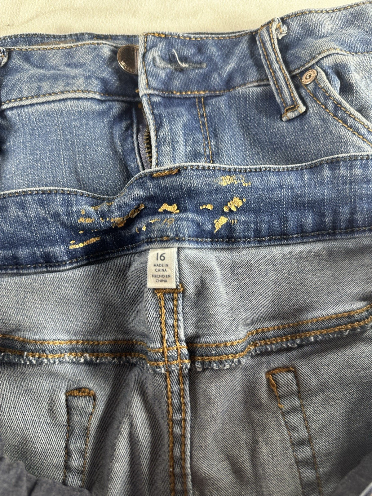 Seven7 Women’s Bermuda Mid Rise Stretch Denim Shorts Sz 16 QTY 2 No Hem