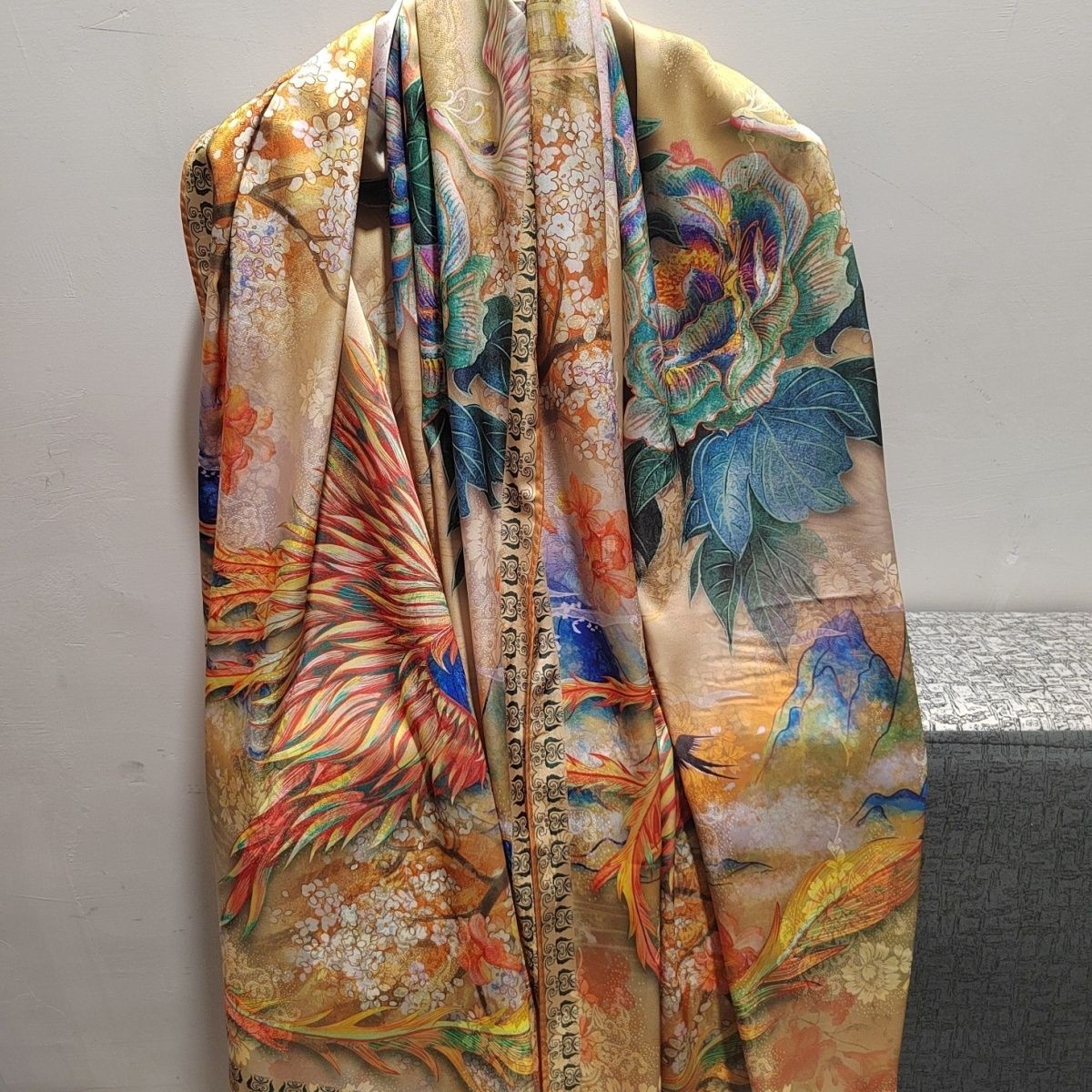 Phoenix Xiangyunsha Scarf Chinese Style 70*180cm Double-Sided Shawl Silk Scarf