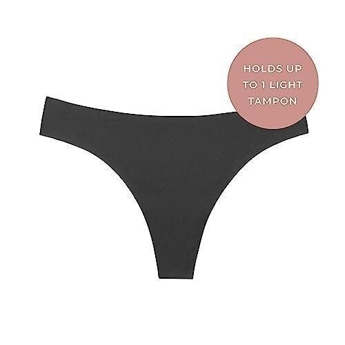 3 Pack Unders Period Proof Thong Underwear XL Black Light Absorbency Reusable