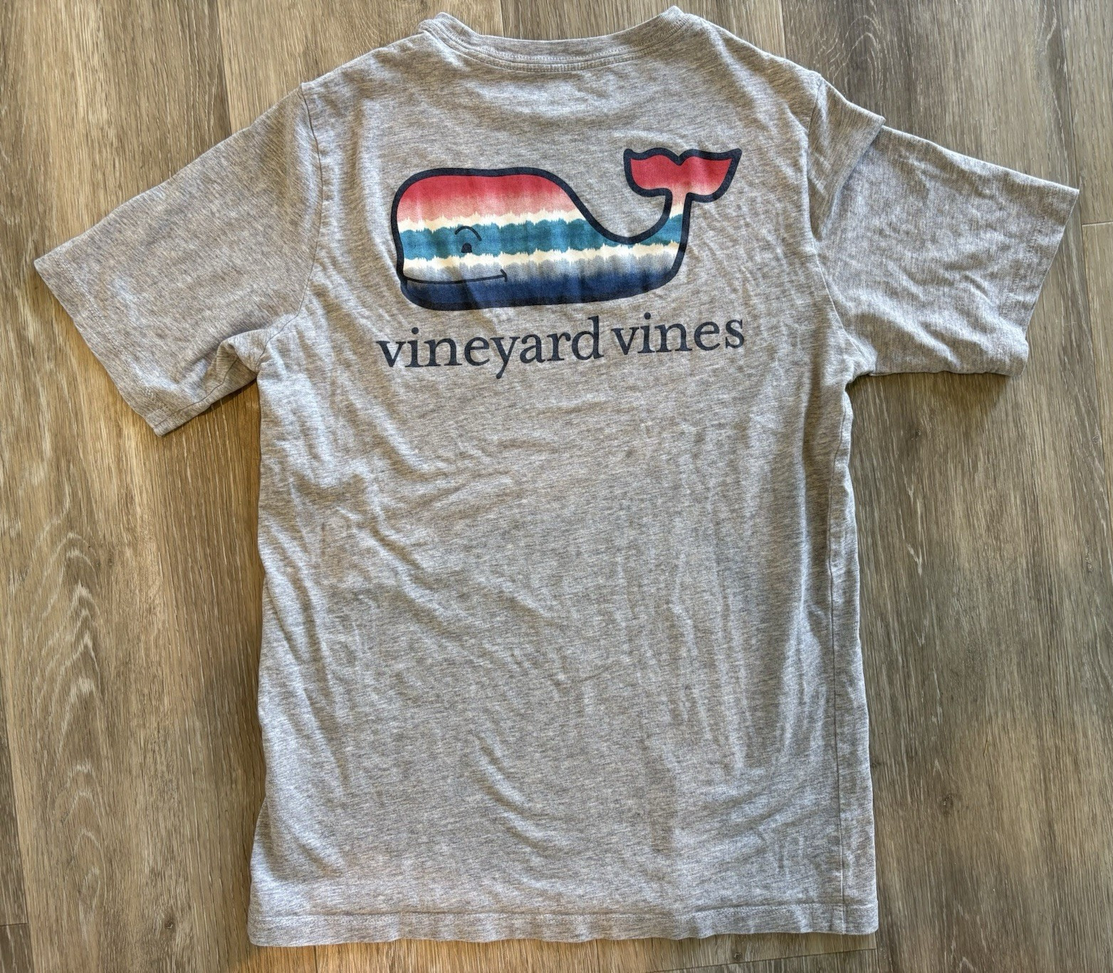 Vineyard Vines Youth M (12-14) Gray Whale Logo Pocket Tee Crew Neck Short Sleeve