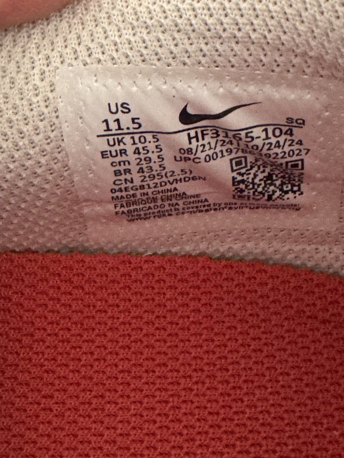 Men’s Nike Field General Pale Ivory/Picante Red Size 11.5 Shoes w/ Original Box