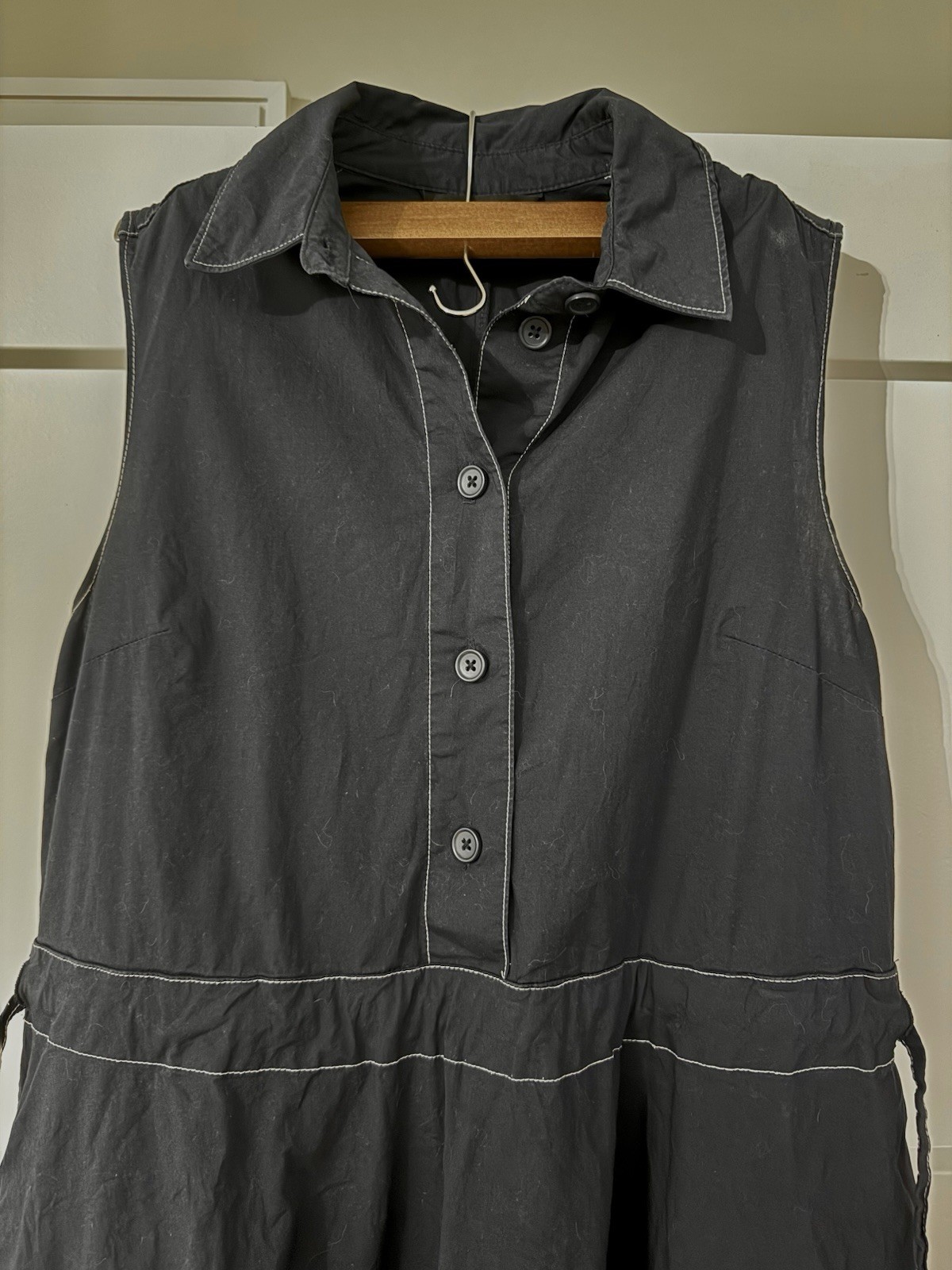 Simply Vera Vera Wang Sleeveless Collared Button-Front Shirt Dress Navy Small