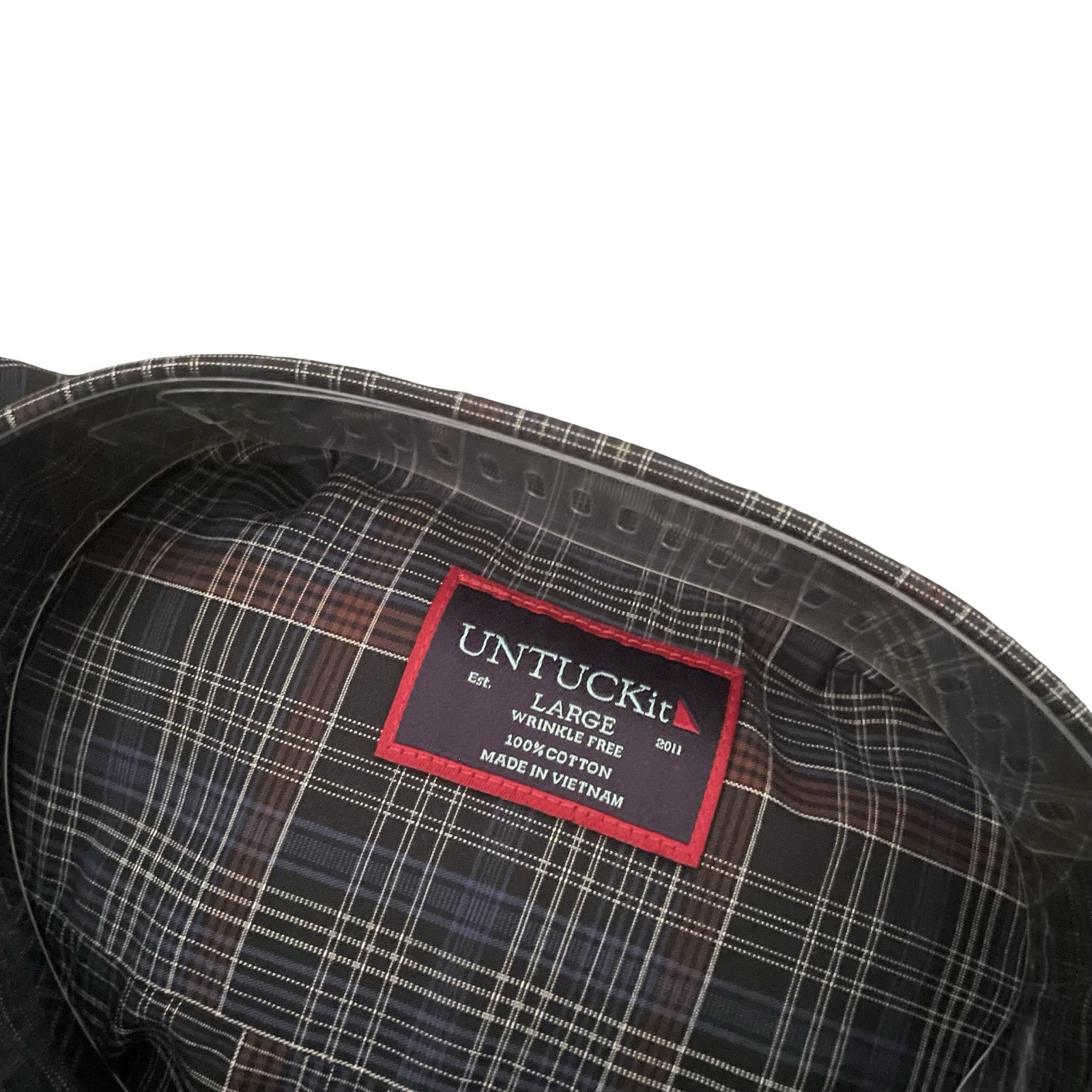 UNTUCKit Cordero Regular Fit Blue Wrinkle Free Button Shirt Size Large