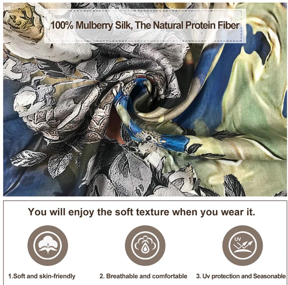 Luxurious Extra Large 100% Silk Scarf-98in x43in