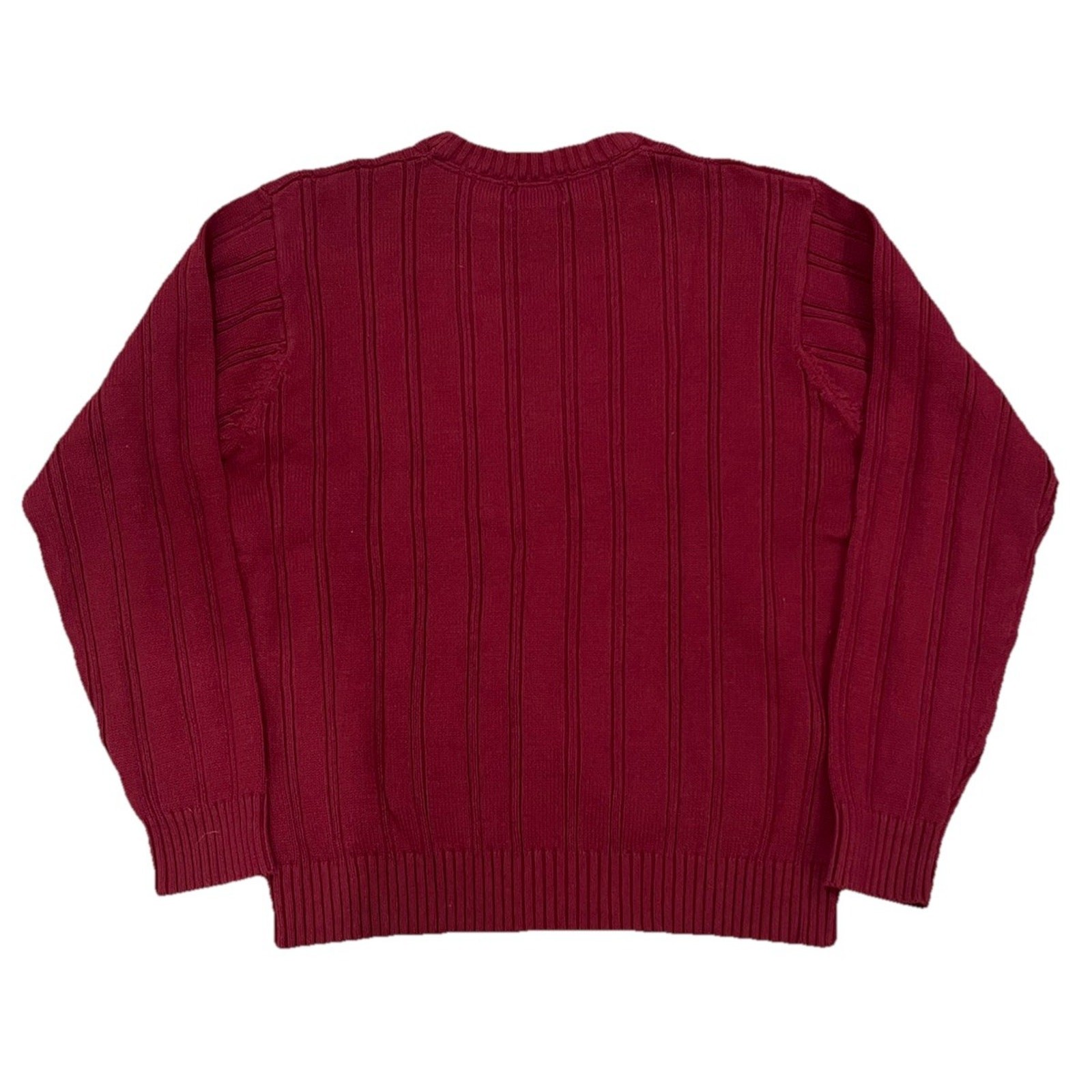 US Polo Association Sweater Red Maroon Cable Knit Dark Academia Men’s Size XL