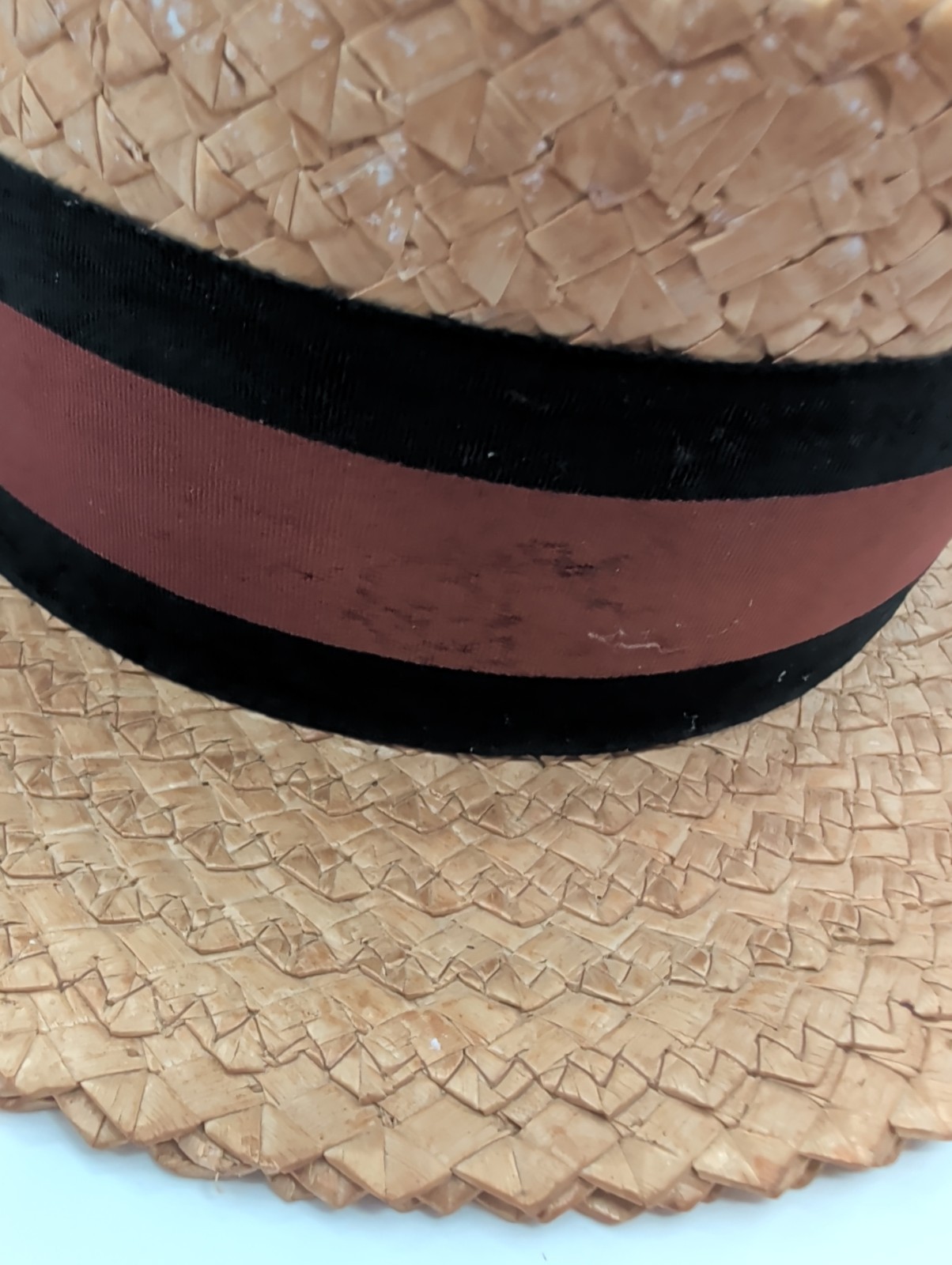 Champ Vintage Straw Boaters Hat Size 7 3/8 Gatsby Style