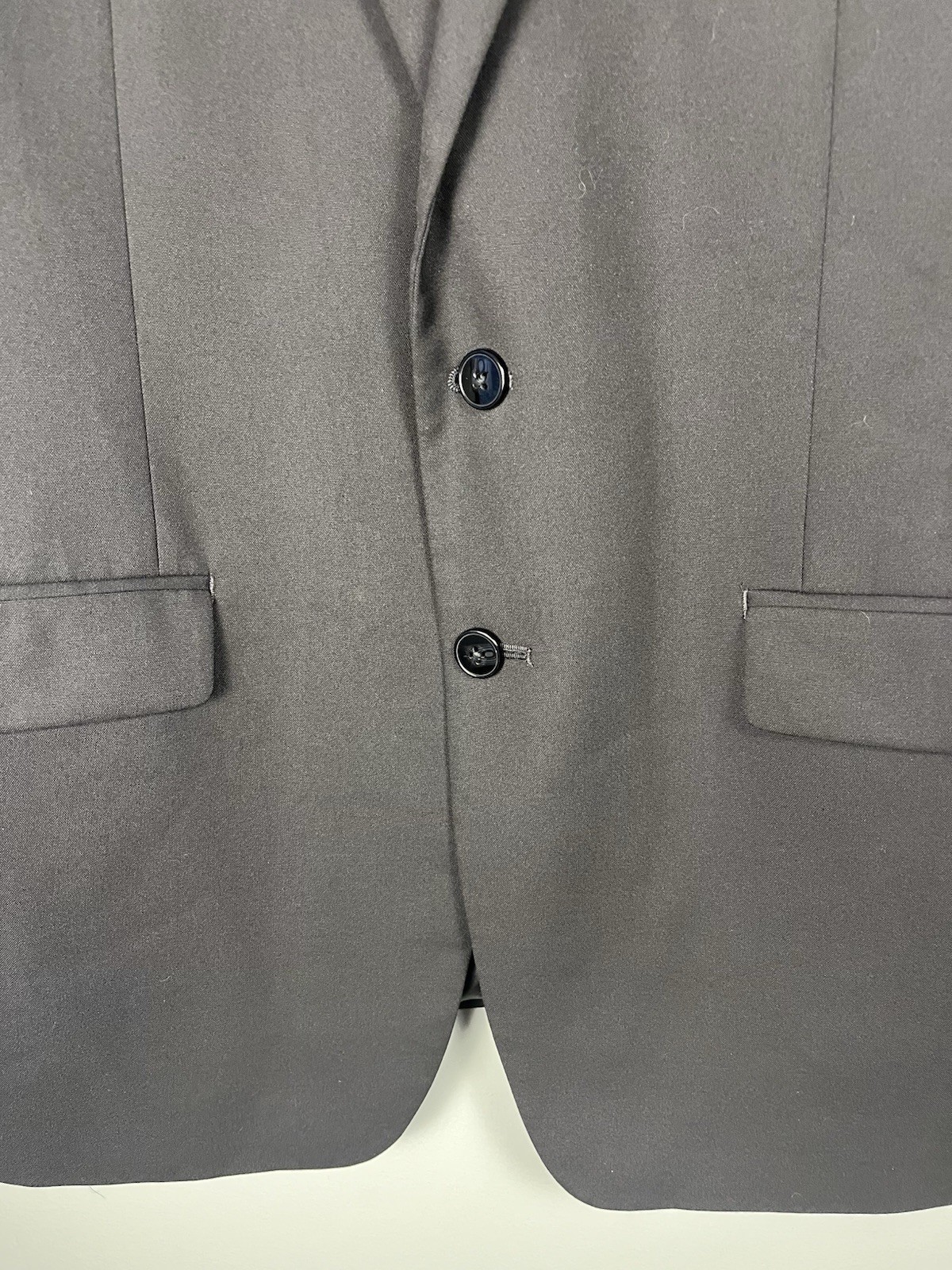 Calvin Klein Black Solid Tuxedo Suit Jacket 42R Regular Fit 2-Button Notch