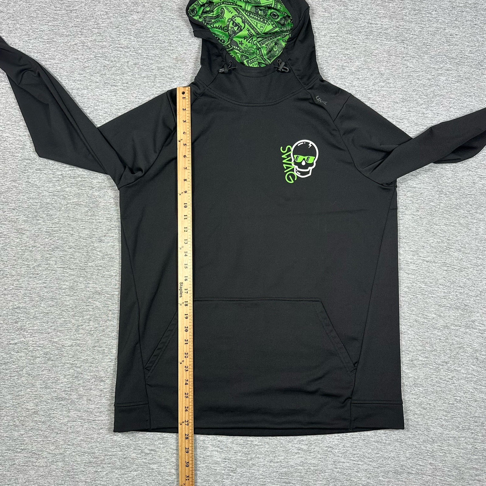 Swag Golf x UNRL Hoodie Men Large Black Crossover Performance Stretch Sweatshirt