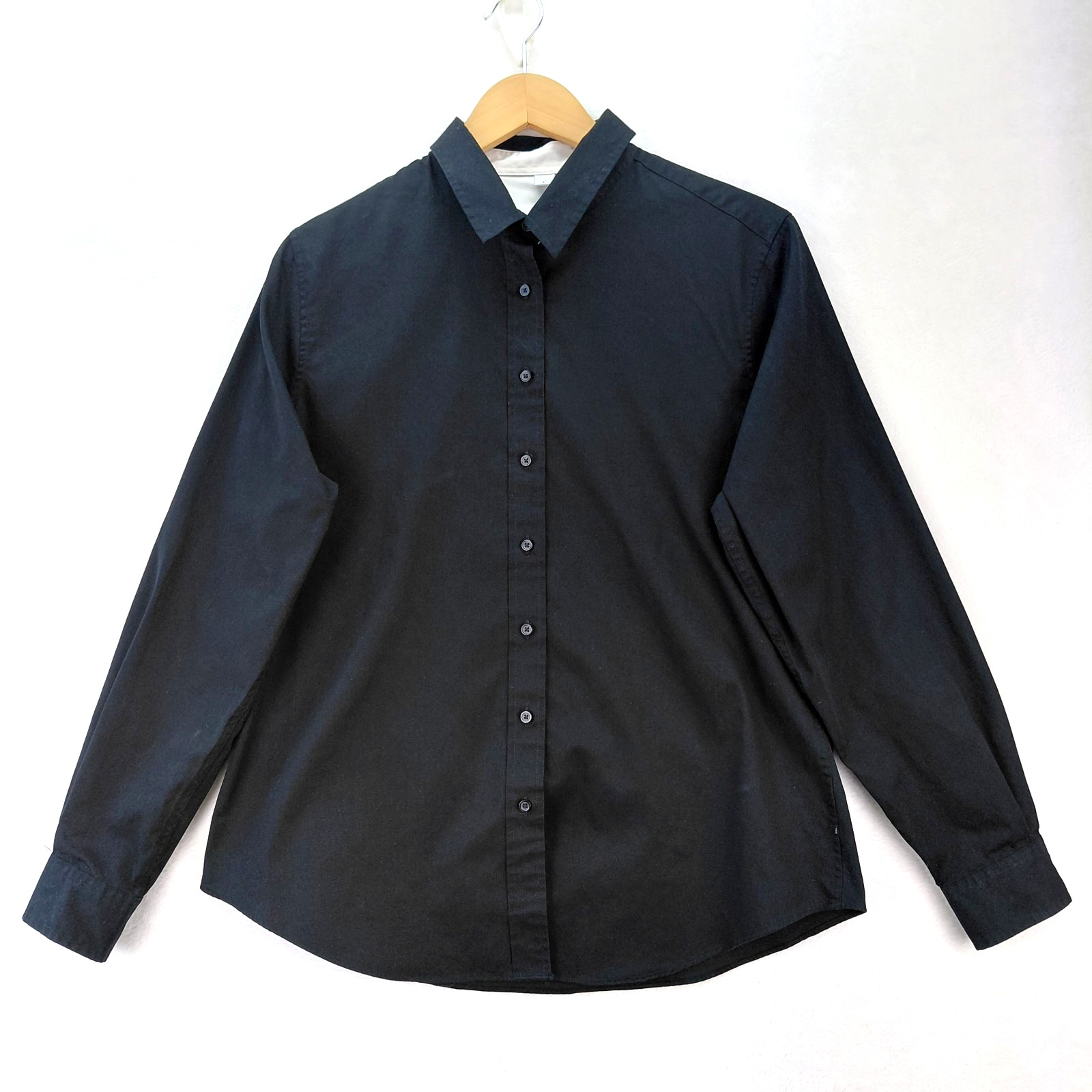 Androgynous Fox Shirt Black Long Sleeve Swift Button Up Gender Neutral Sz Large