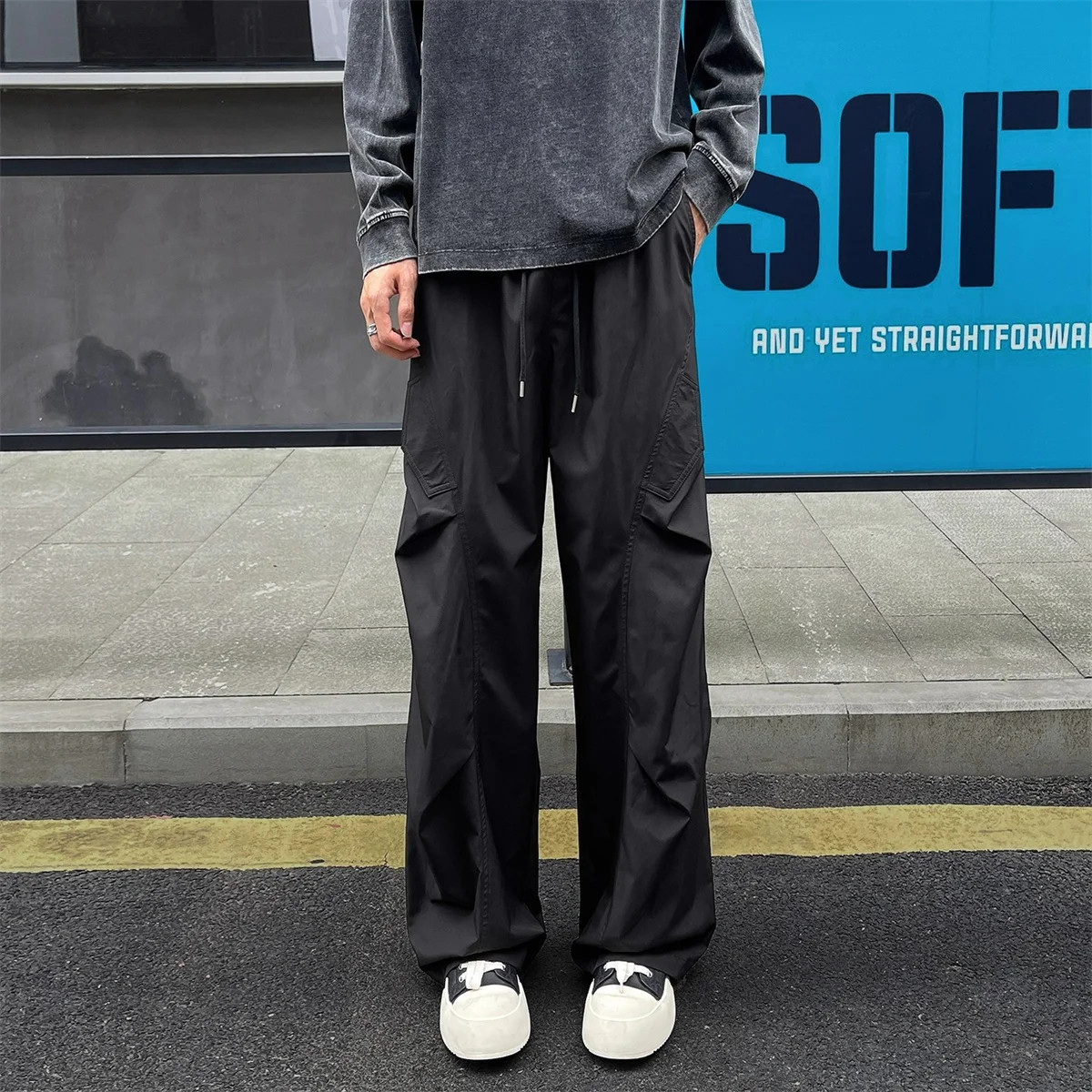 Mens Straight Leg Casual Trousers