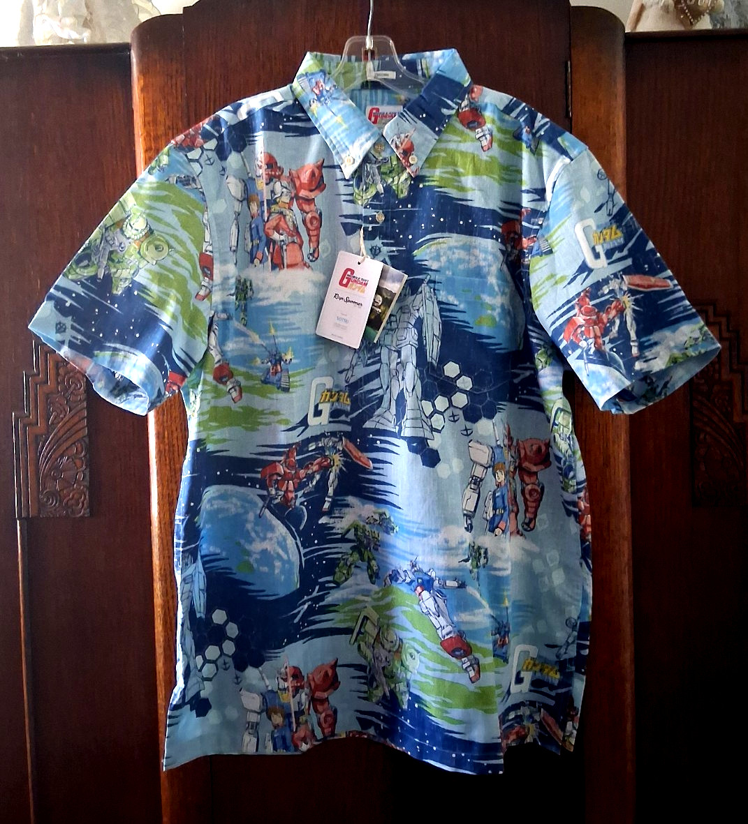 Reyn Spooner Men’s ” MOBILE SUIT GUNDAM” NWT PULLOVER Sky Classic Fit Shirts