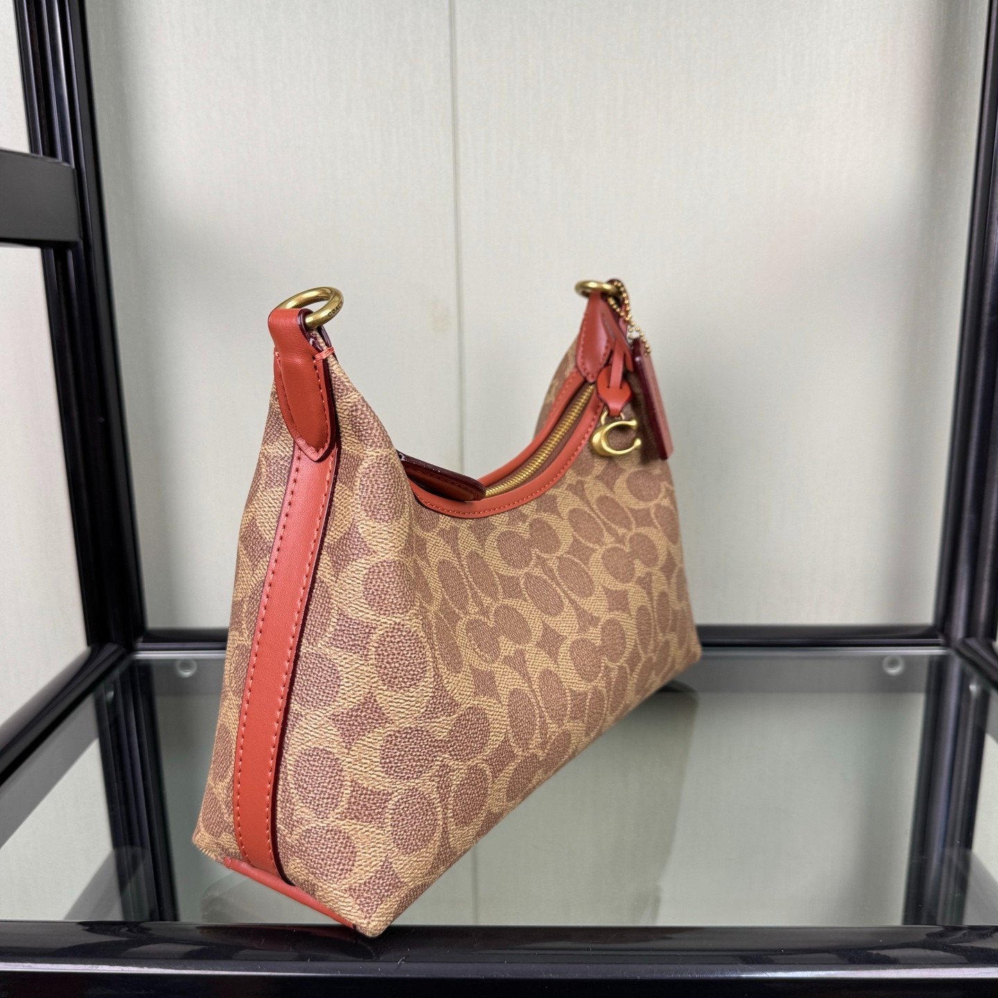 COACH CAM26 Brown Juliet Shoulder Bag 25 Signature Canvas Tan 2-way Outlet New
