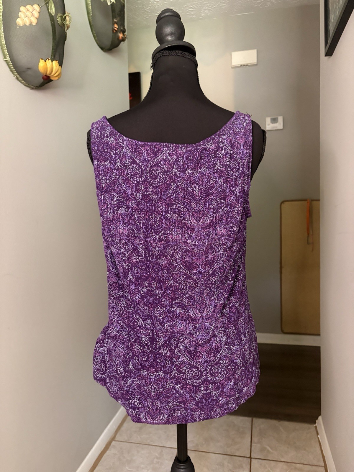 Y2K Whimsygoth Alex Evenings Purple Paisley Tank W Purple Sparkles
