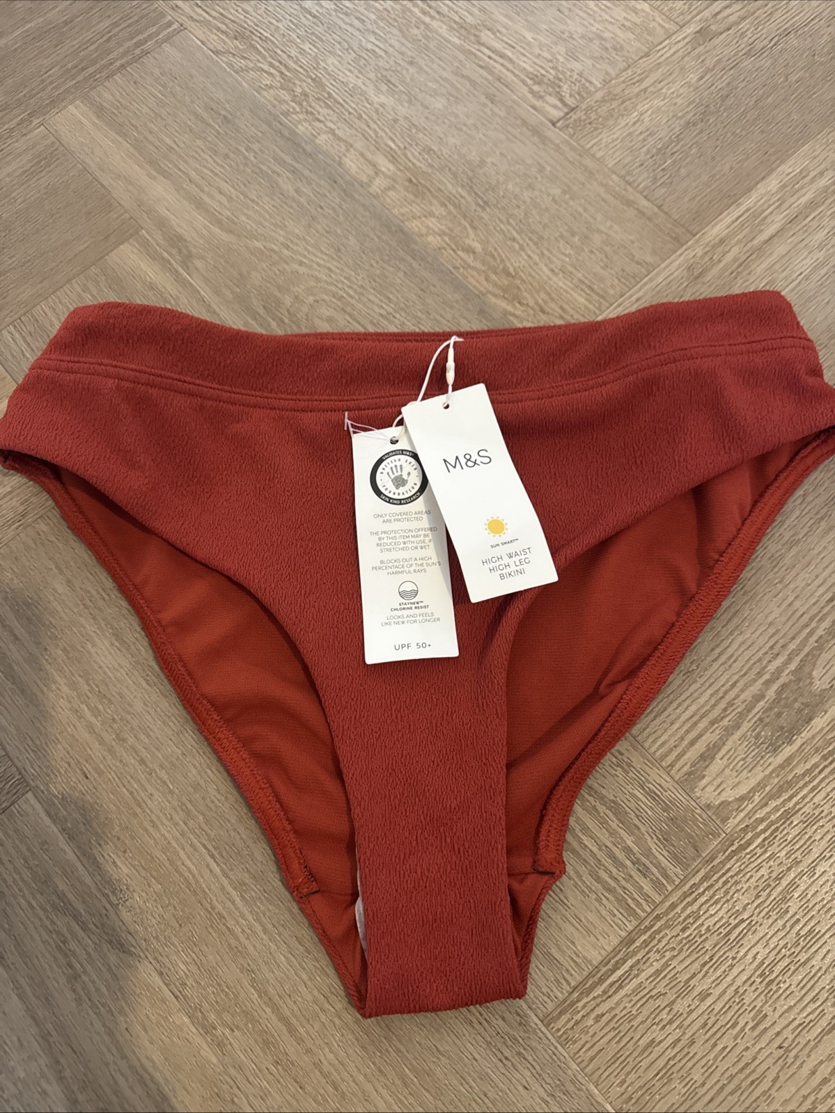 Marks and Spencer High Waist High Leg Bikini Bottoms Size 14