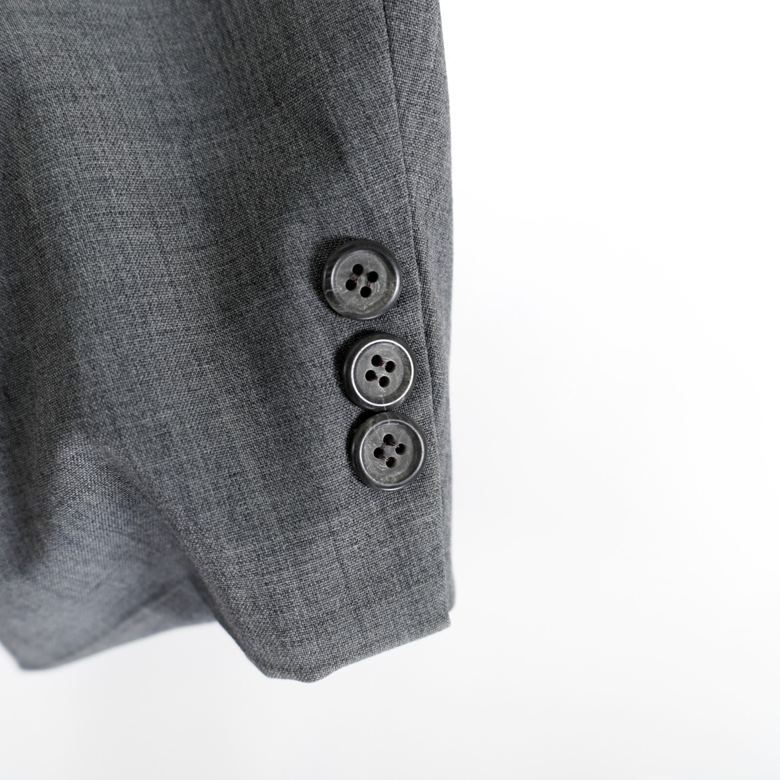 Tom James Gray W/ Hint Of Blue Wool 2 Button Blazer 38S