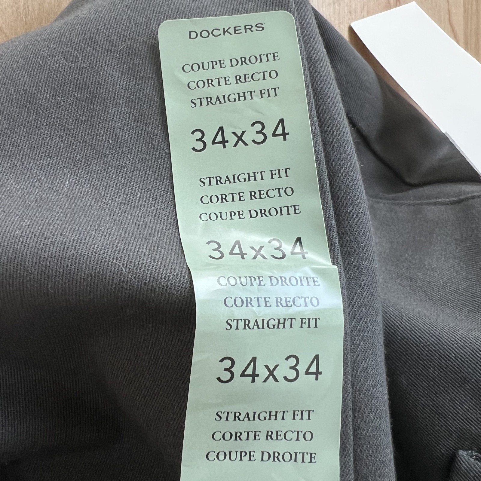 NWT Dockers Signature Collection Iron Free Straight Pleated Gray Men Pants 34×34