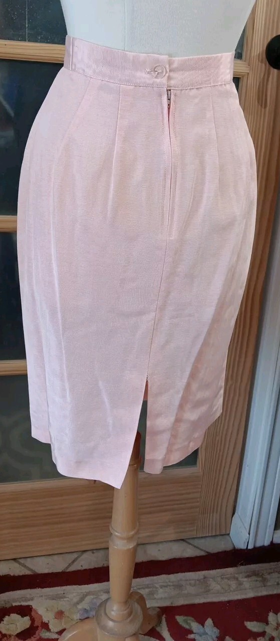 Vintage 80s Skirt Set Pretty In Pink Peplum Belt Bow Puff Sleeve Pantagis Sz 12P