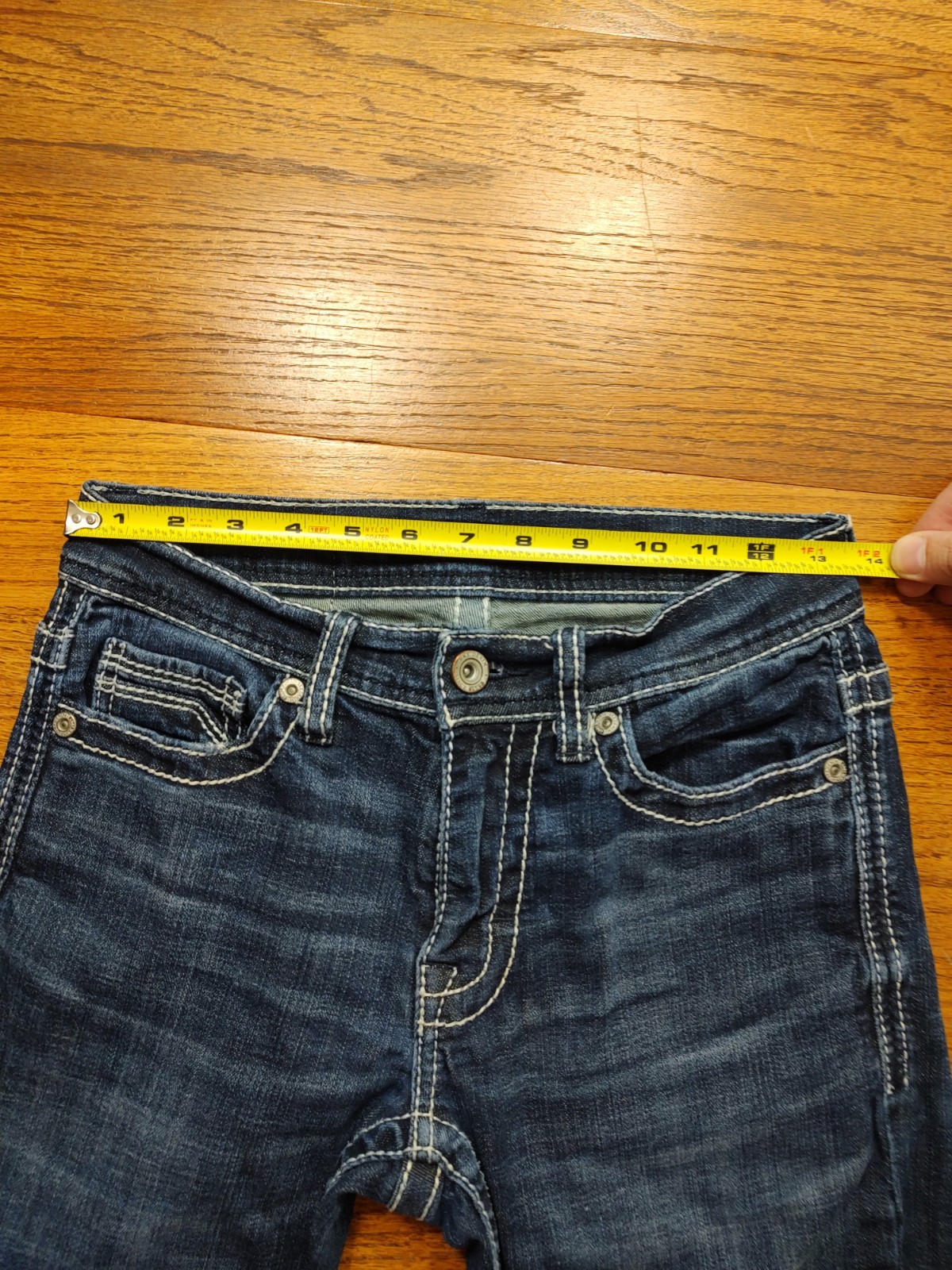 BKE Alec Straight Mens Tag 27×30 Blue Denim Jeans Slim Straight Jeans