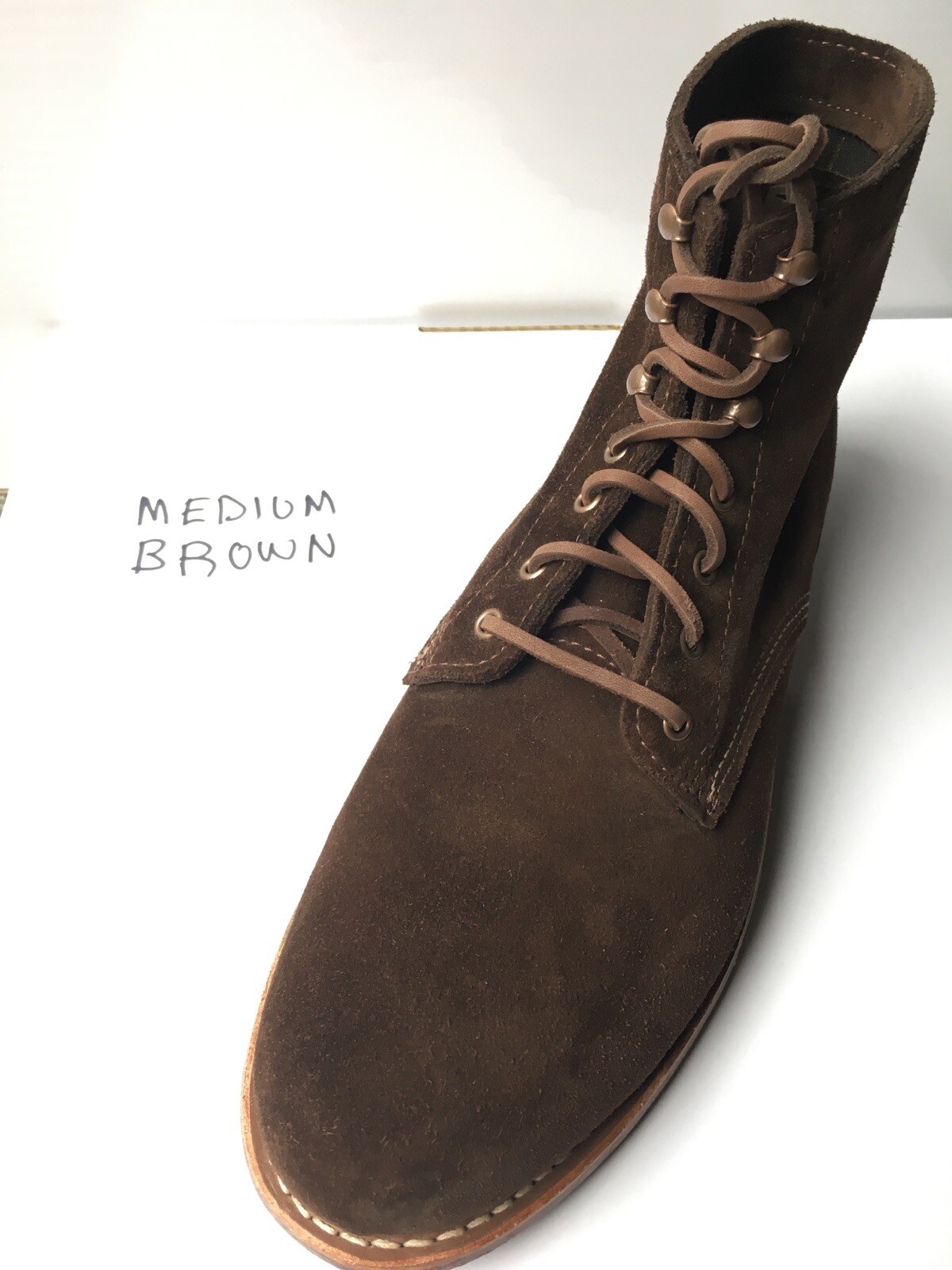 1 Pair Medium Brown 29.5” Rawhide Leather Shoe Lace Strings Boot Made In The USA