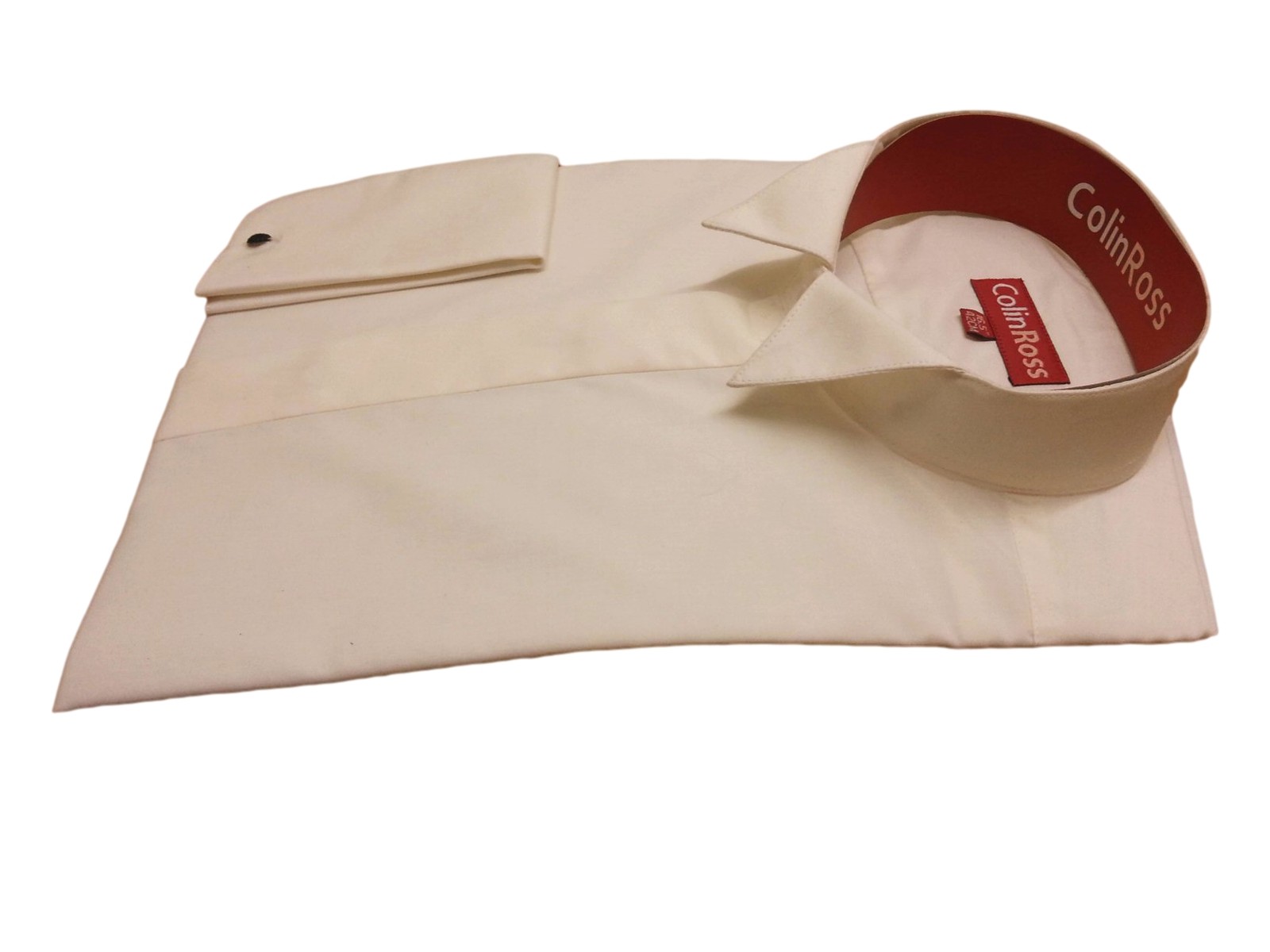 IVORY Classic Wing Collar Dress Shirt Double Cuff Wedding/Evening 14.5 -23 NWT
