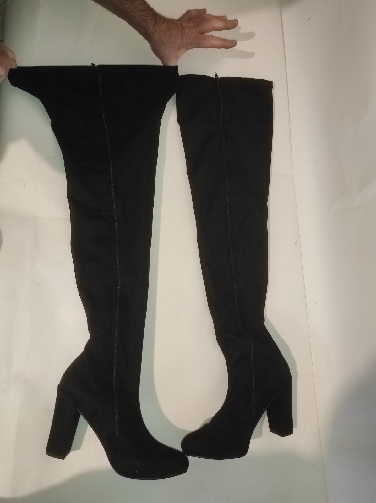 Suede Stretch Over The Knee Boots In Many Colours 11cm Block 37 38 39 40 41