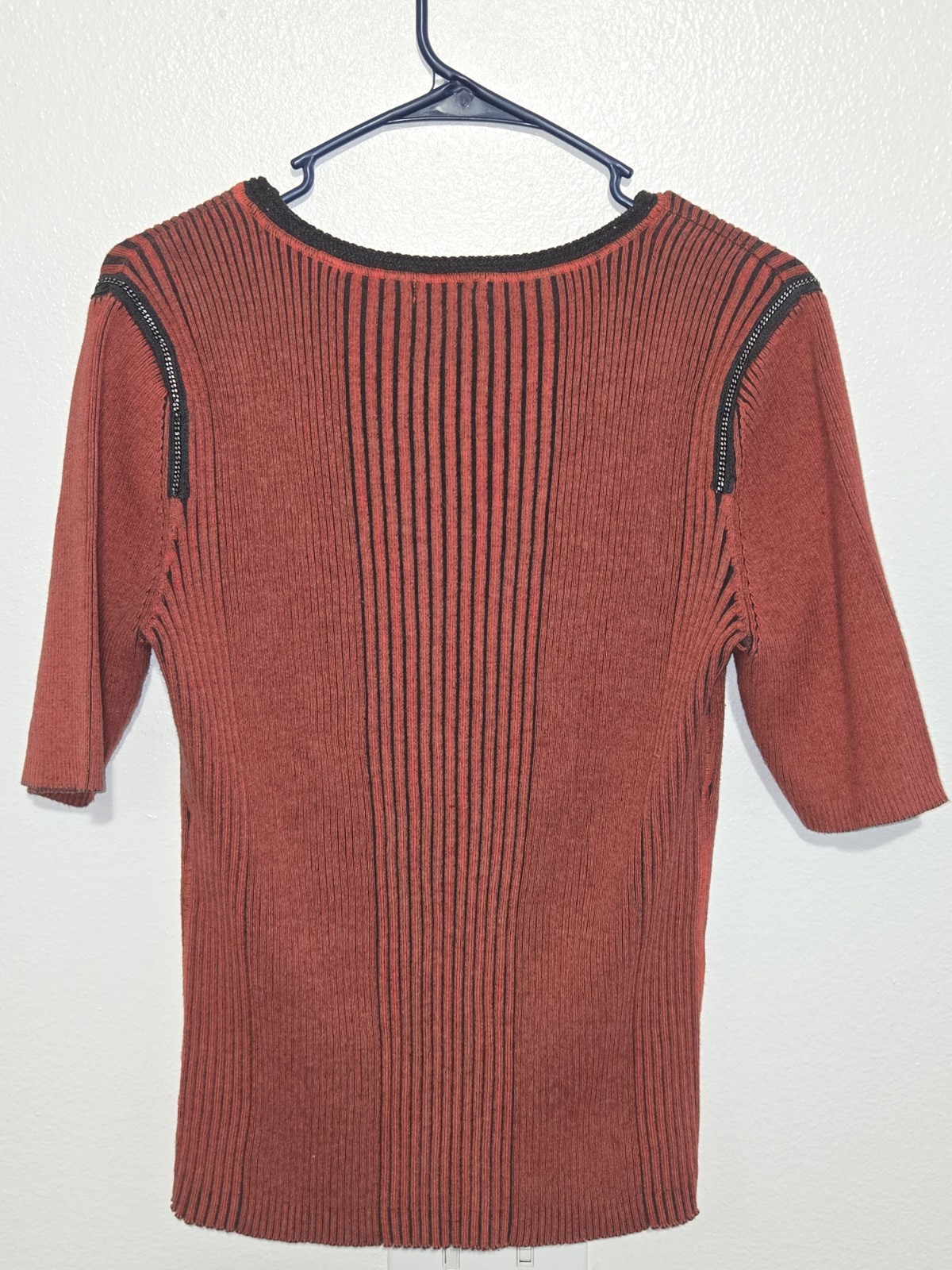 SPANNER 98% cotton Striped Top With Metallic Accents Size L