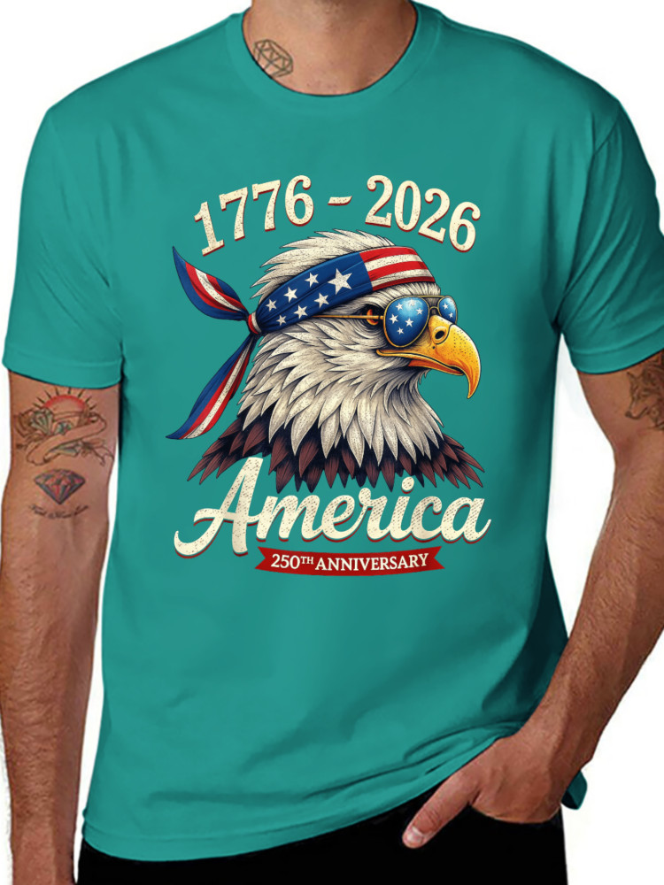 250 Years America Anniversary 1776 Bald Eagle 250th Birthday US Flag T-Shirt