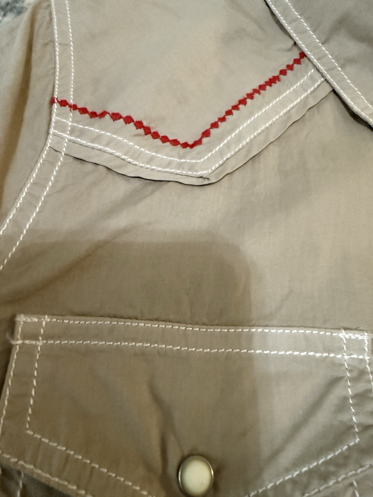Ryan Michael Shirt Womens L Stone Western Pearl Snap Corset Lace Up Back