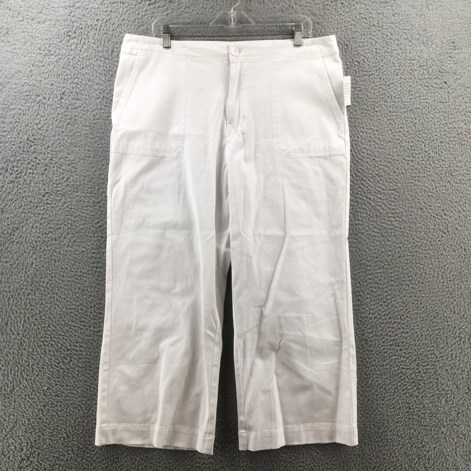 89th+Madison Straight Leg Pants Womens 16 White Zip Fly Button Front Casual NEW