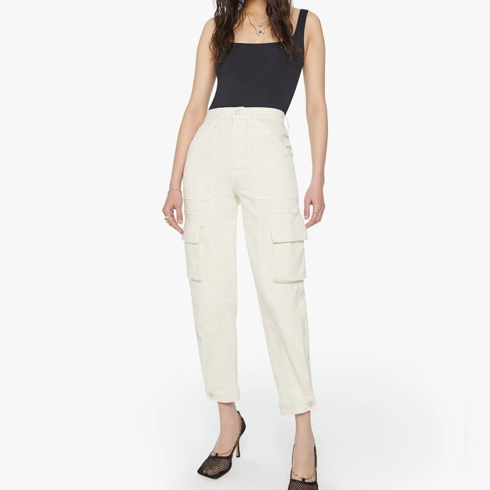 NWT$328 MOTHER Curbside Cargo Flood High-Rise Tapered Jeans 30 (8-10)