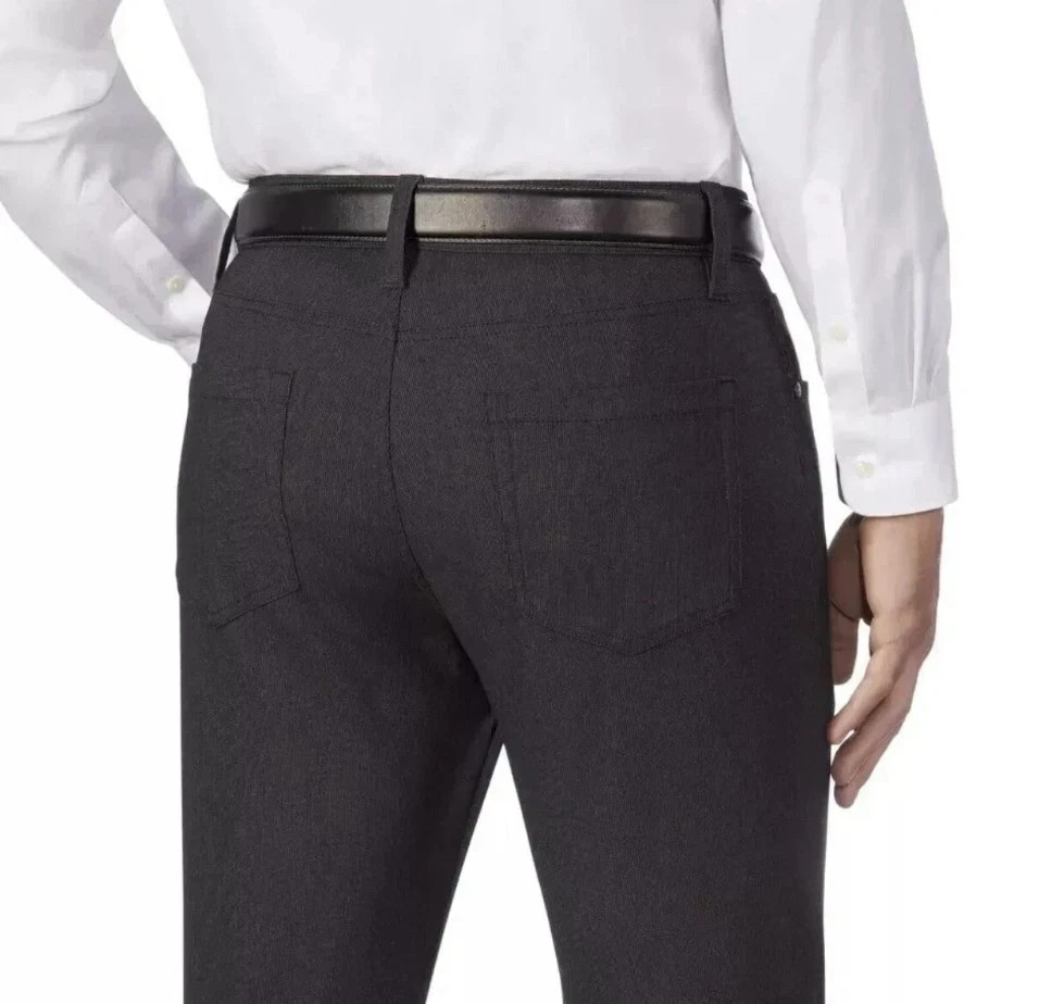 Urban Star Men’s Stretch Relaxed Fit Straight Leg Pants, Black, Size 30X32
