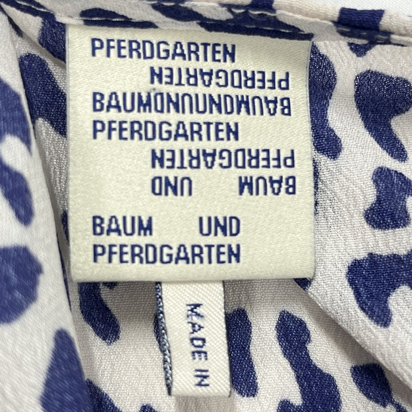 Baum Und Pferdgarten Silk Blend Maxi Dress EU36 US4 Smocked Leopard Cottage Core