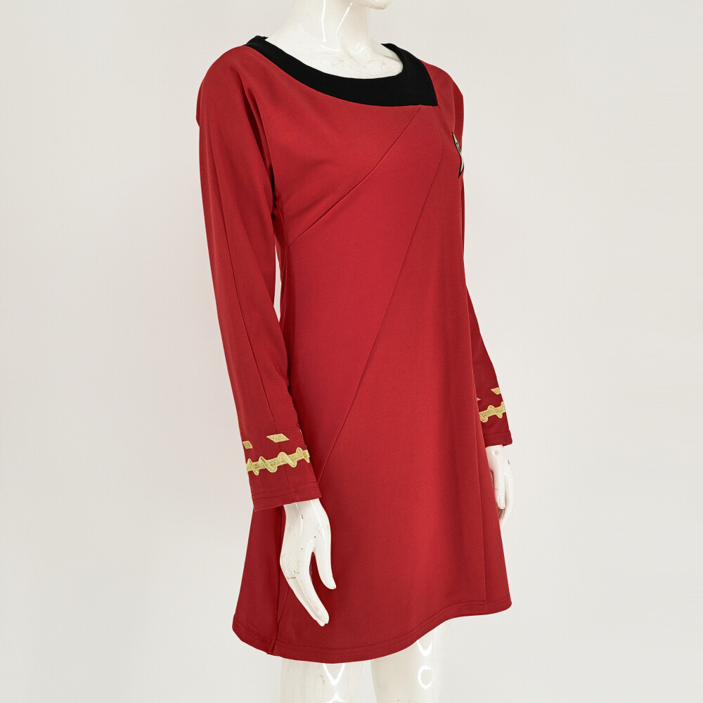 Cosplay TOS Female Duty Uniforms The Original Series Blue Gold Red Dress Costume