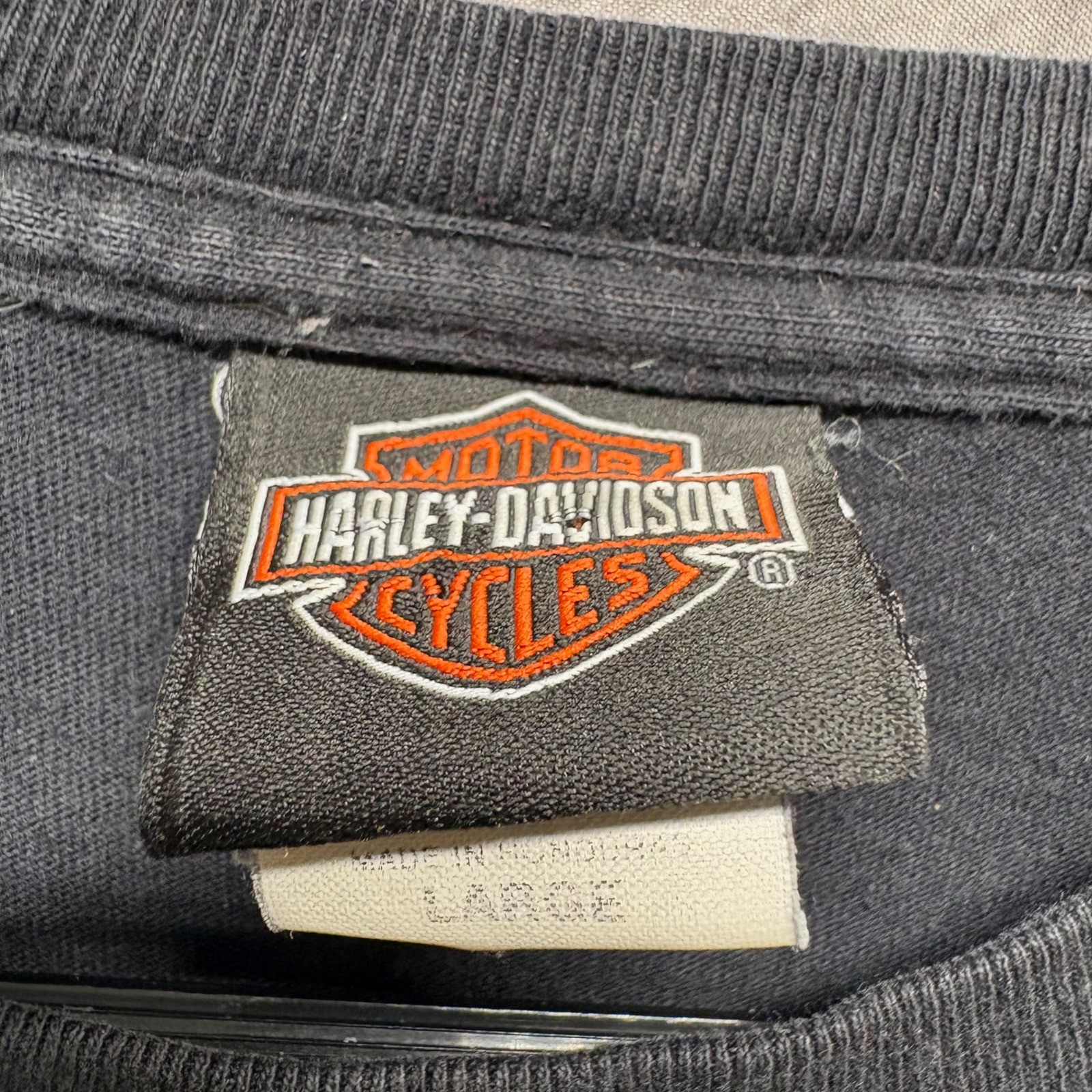 VTG 2005 Harley Davidson Chicago Skyline Flame Long Sleeve Graphic T Shirt Sz L
