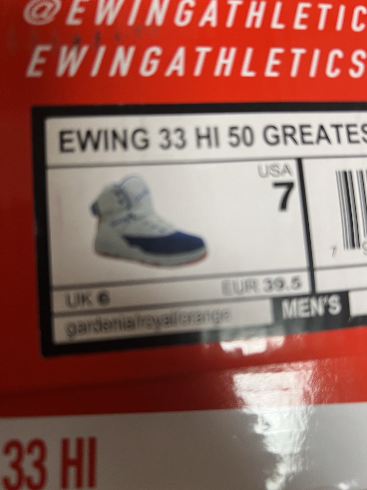 PATRICK EWING ATHLETICS 33 HI White/Blue/Orange 1EW90187-738 Men’s Size 7
