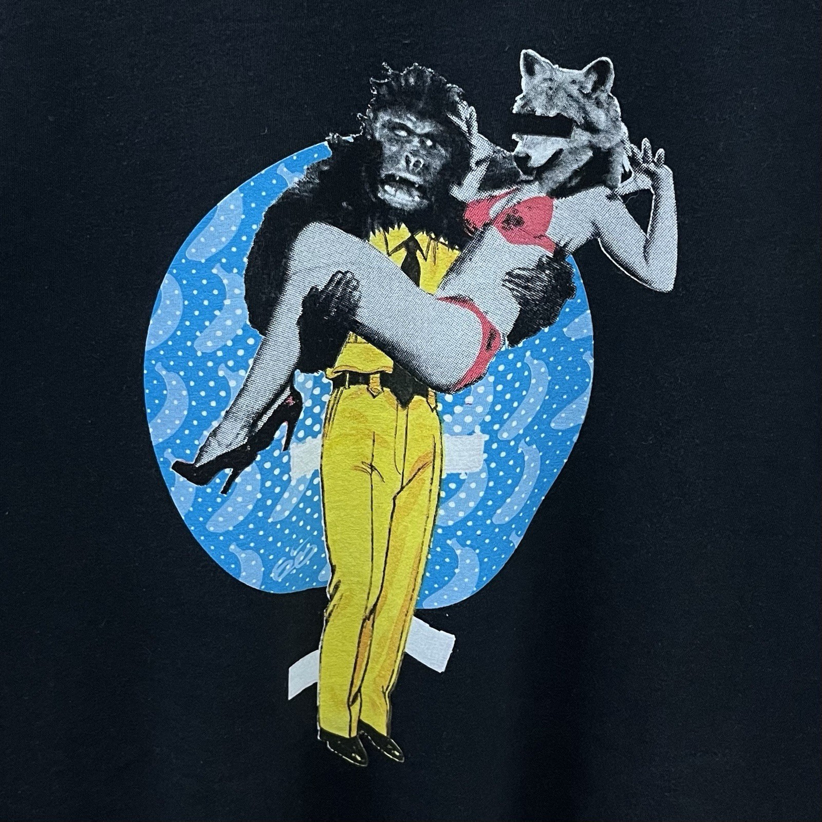 Nike 6.0 Gorilla Wolf Skateboarding Graphic Tee Shirt Y2K Black Mens XXL 2XL