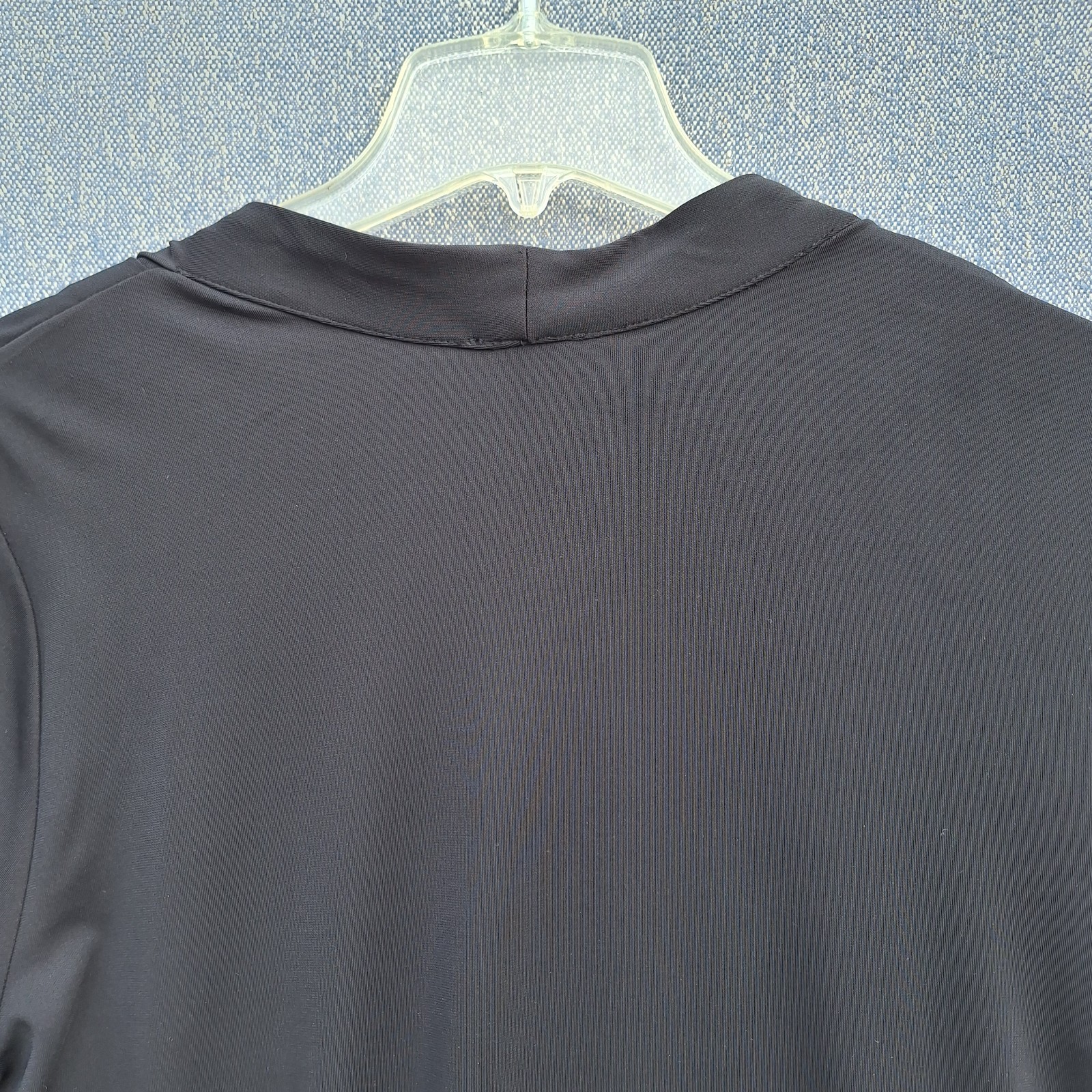 Talbots Cardigan Womens Plus 1X Long Black Open 3/4 Sleeve Duster Wrinkle Free
