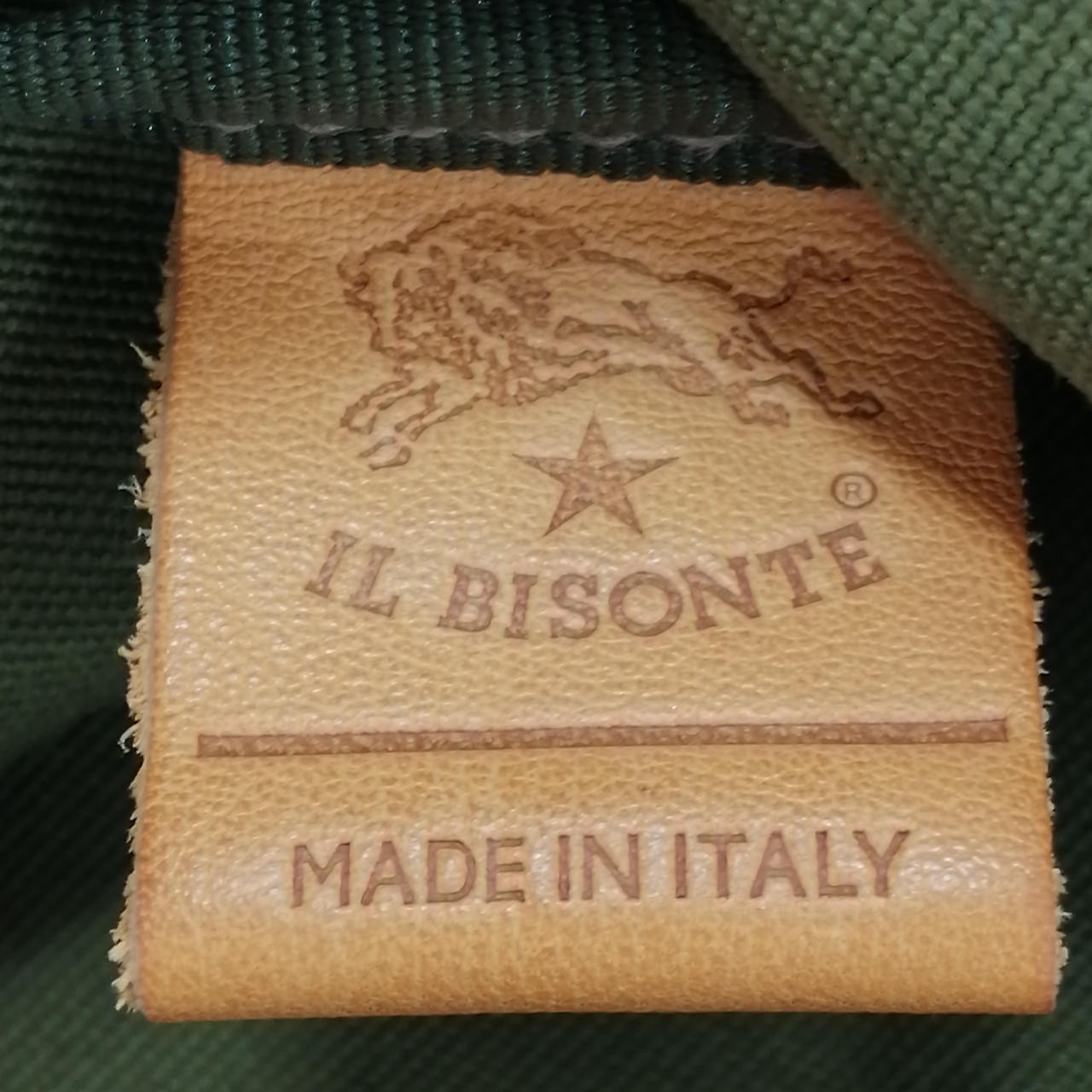 IL BISONTE Khaki Brown Pocket Canvas Tote Bag 10.6 inch
