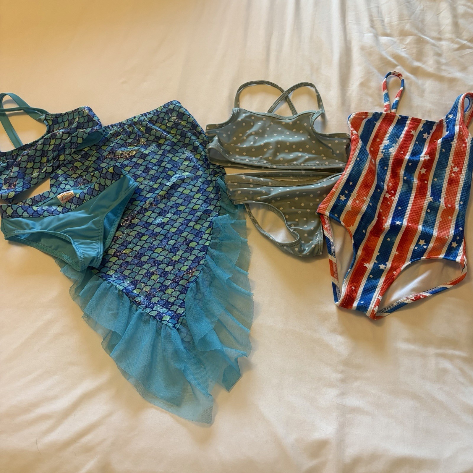 Girls Swimwear Lot Size 4/5 5 | Mermaid Skirt Set Two Piece One Piece Swimsuits